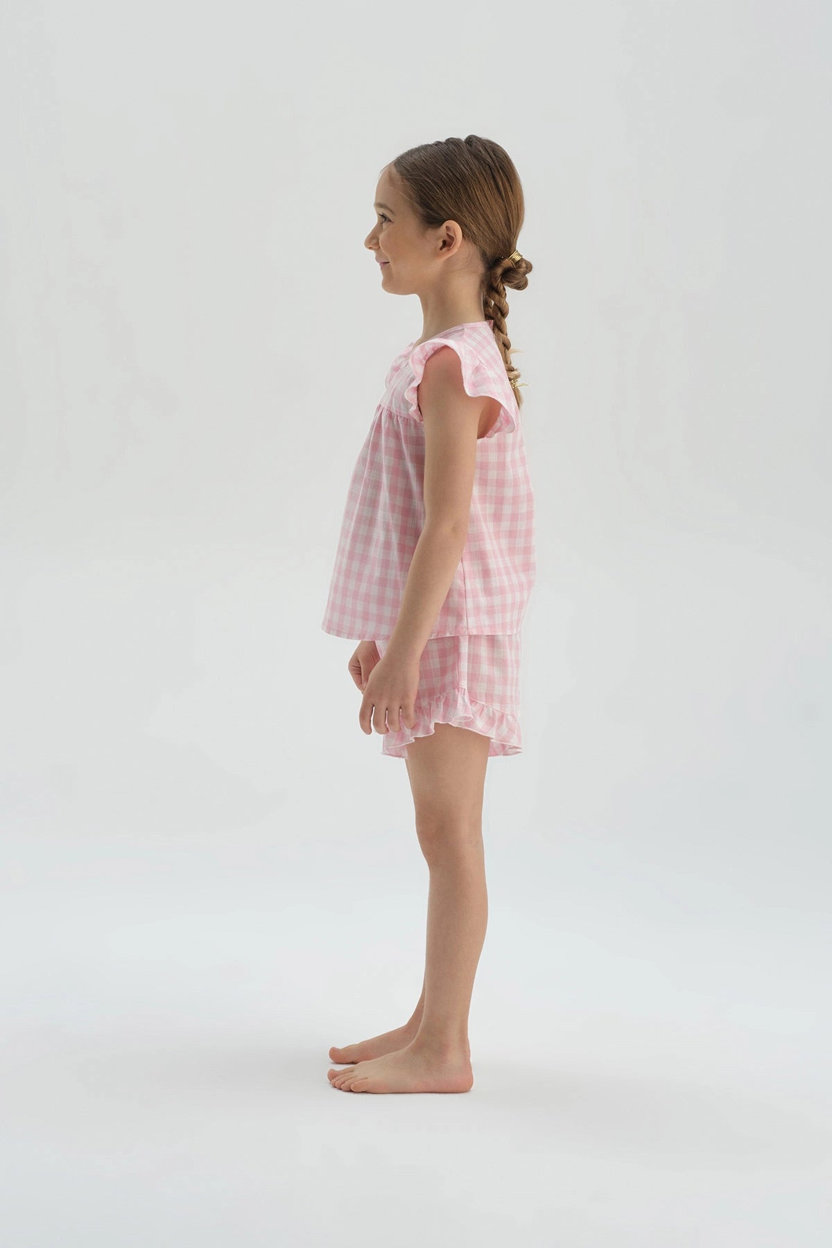 Pembe Kız Çocuk Şort Pijama Takım