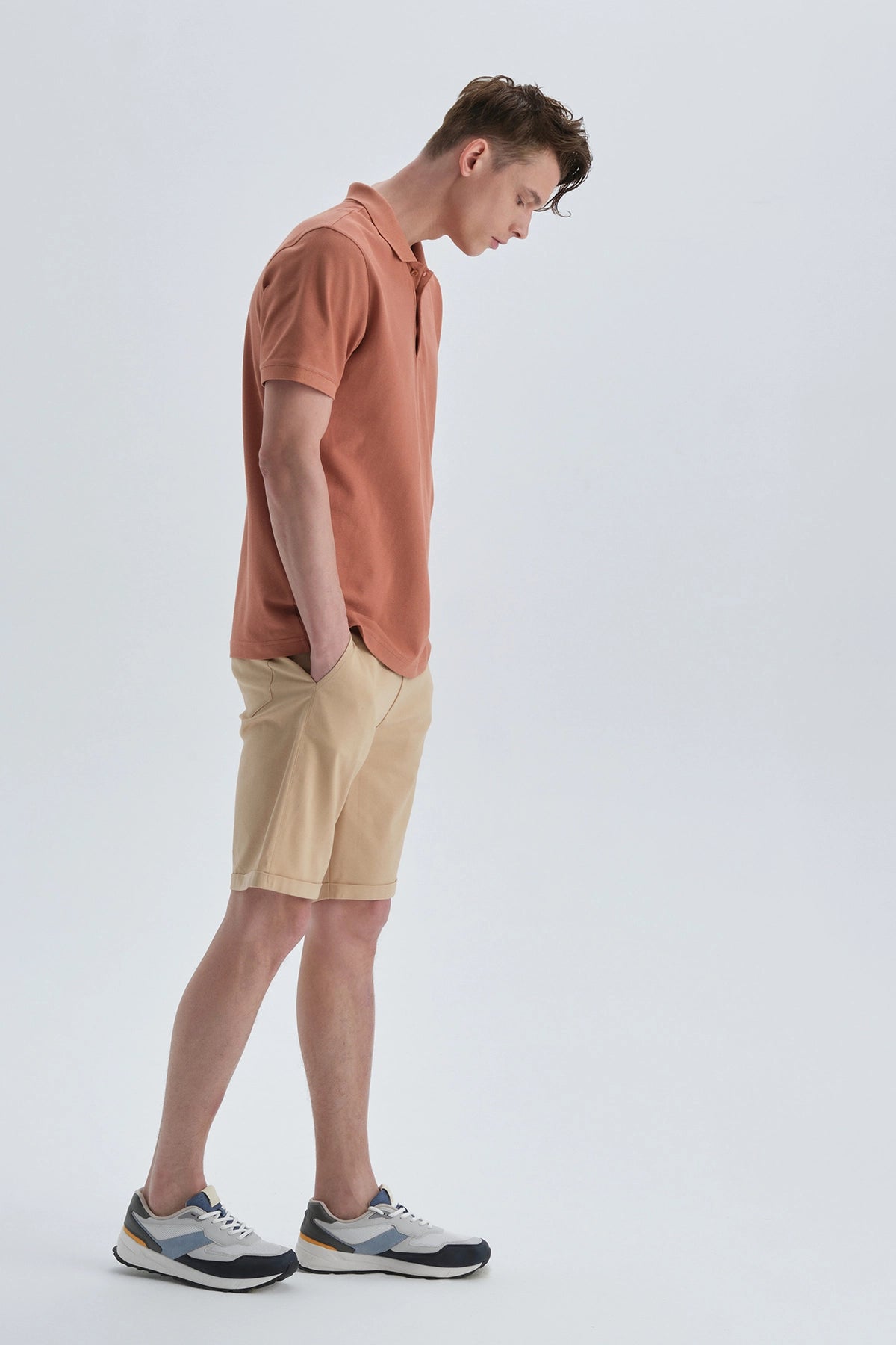 Kiremit Pamuklu Polo Yaka T-Shirt