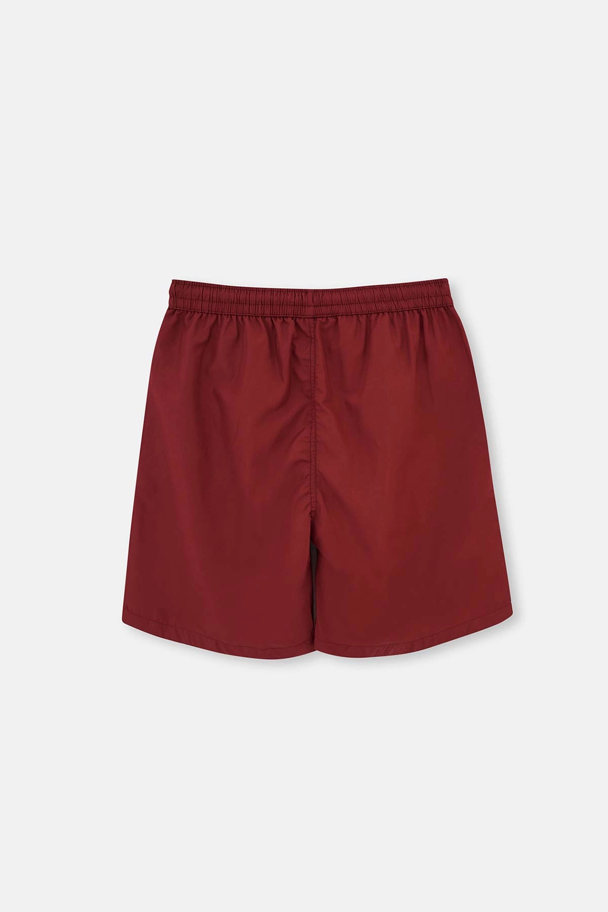 Bordo Micro Orta Düz Deniz Şortu