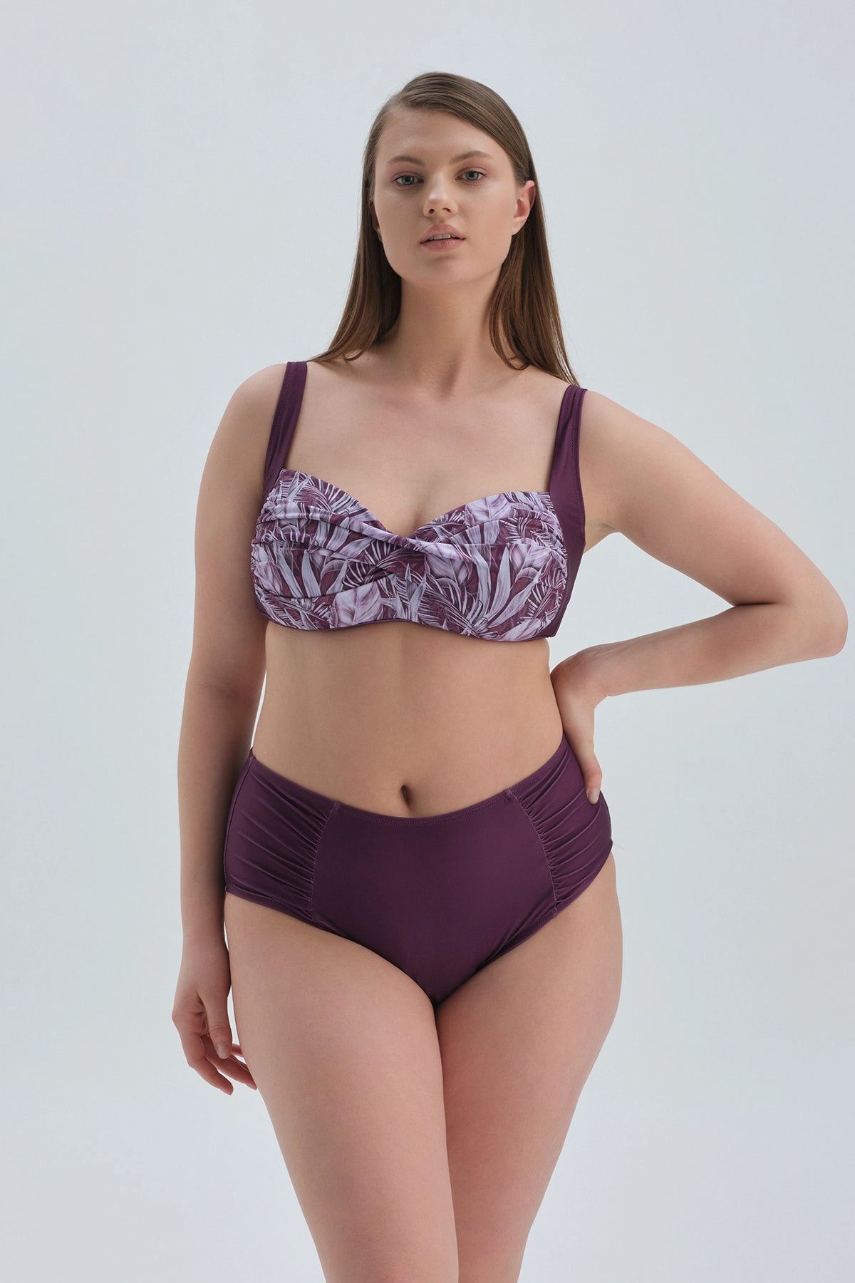 Bordo Maksimum Toparlayıcı Yüksek Bel Bikini Alt