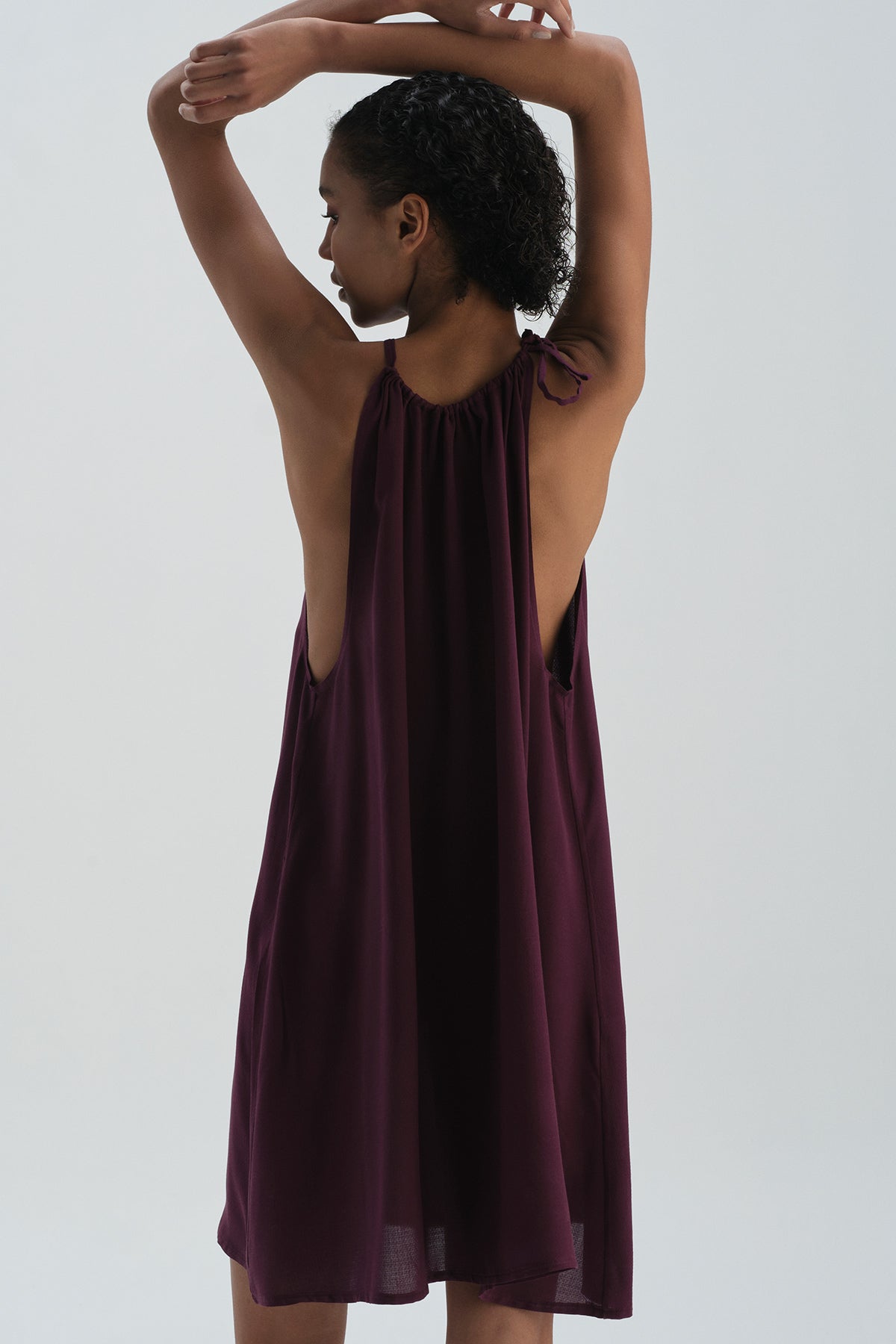 Bordo Elbise Pareo
