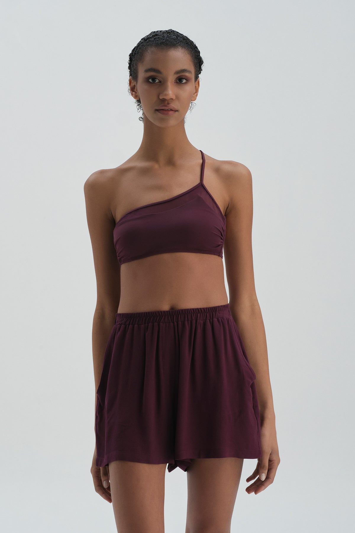 Bordo Şort Pareo