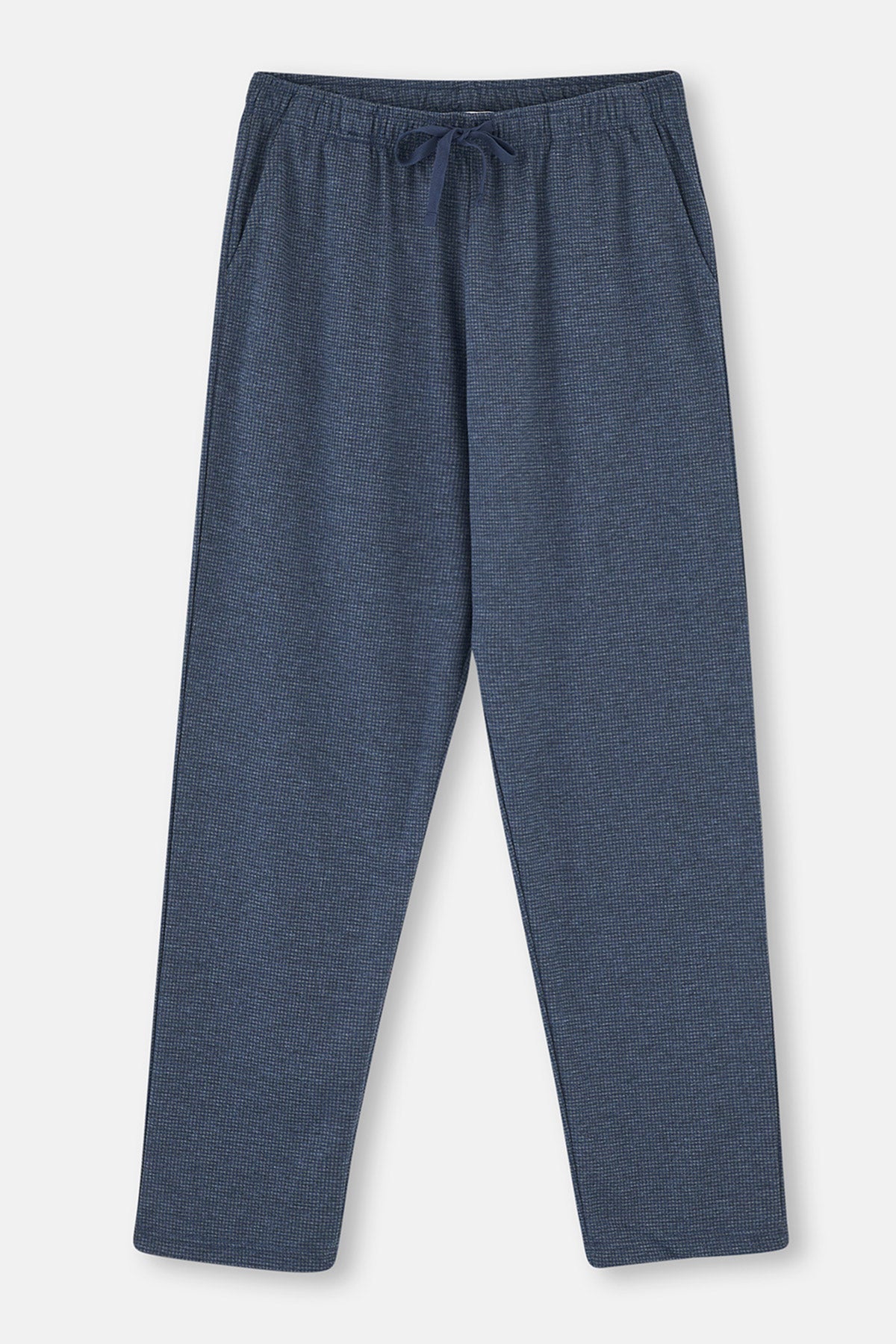 Indigo Uzun Kol Düğmeli Yaka Pamuklu Pijama Takımı