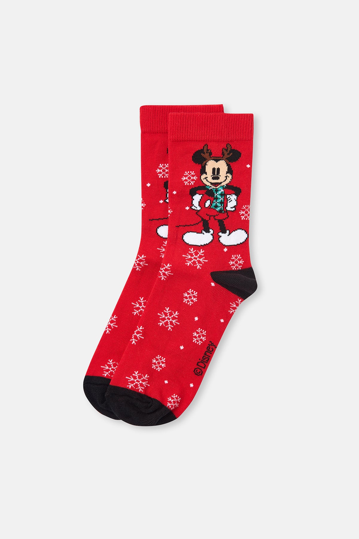 Kırmızı Kadın Disney Çorap Mickey