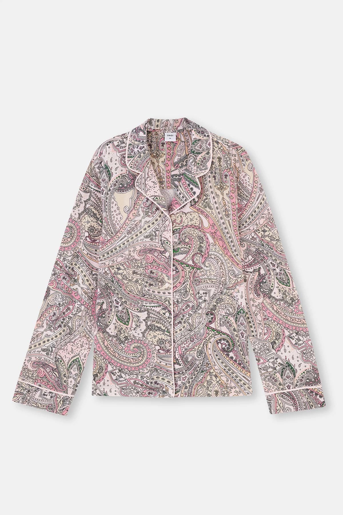 Multicolor Gömlek Yaka Şal Desen Plus Size Pijama Takımı