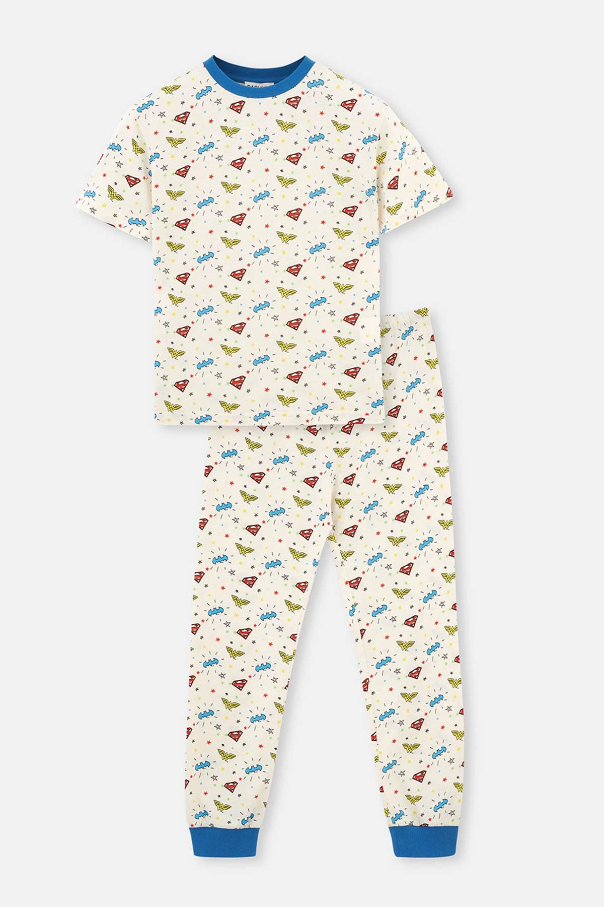 Ekru Erkek Çocuk Lisanslı Metraj Baskılı Pijama Takımı
