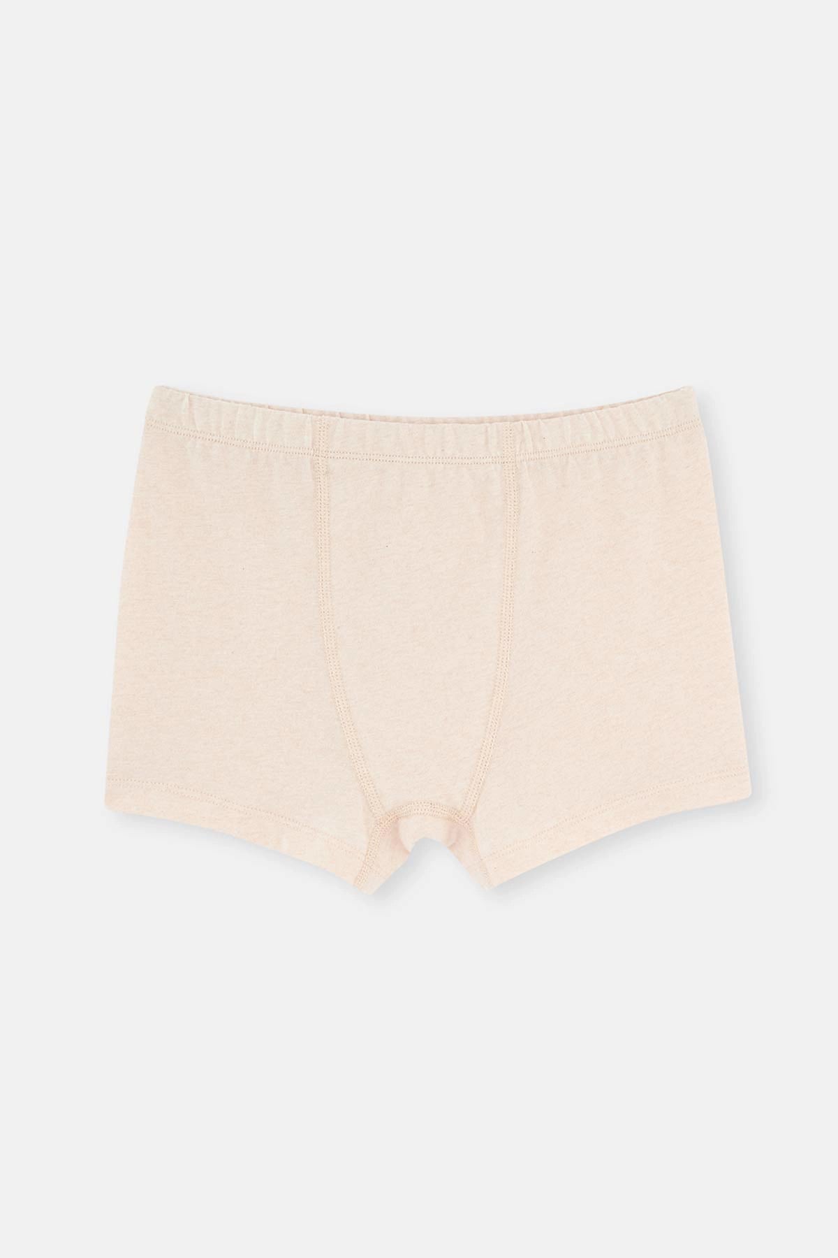 Bej Melanj - Kahve Melanj 2'Li Erkek Çocuk Pamuk Boxer