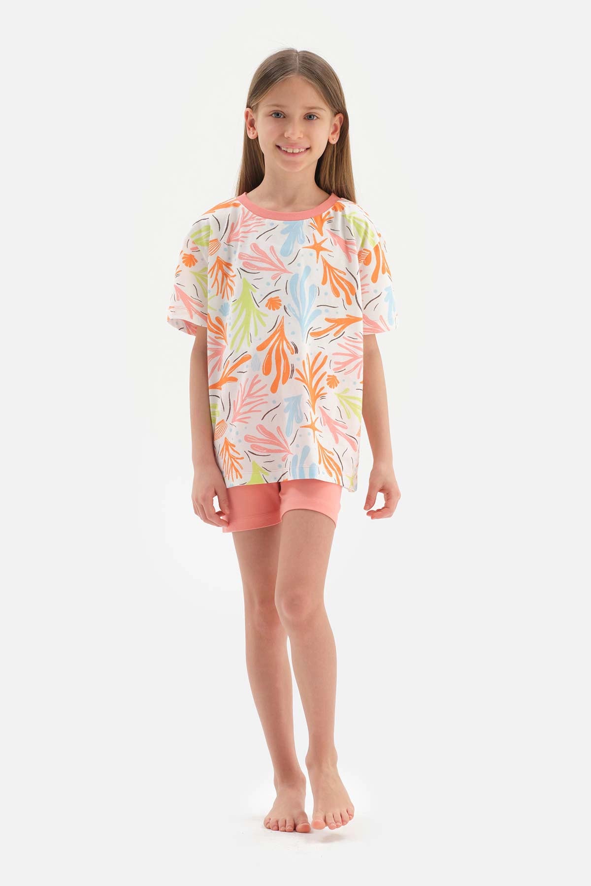 Multicolour Baskılı Kısa Kollu Pijama Takımı