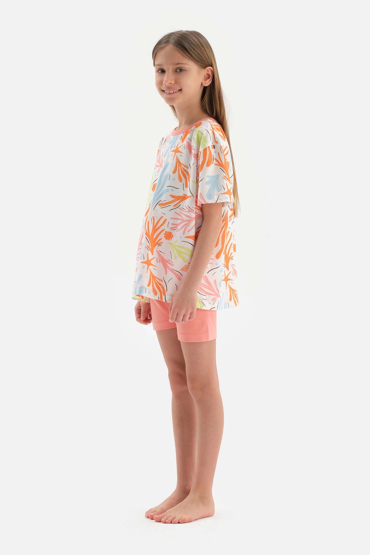 Multicolour Baskılı Kısa Kollu Pijama Takımı
