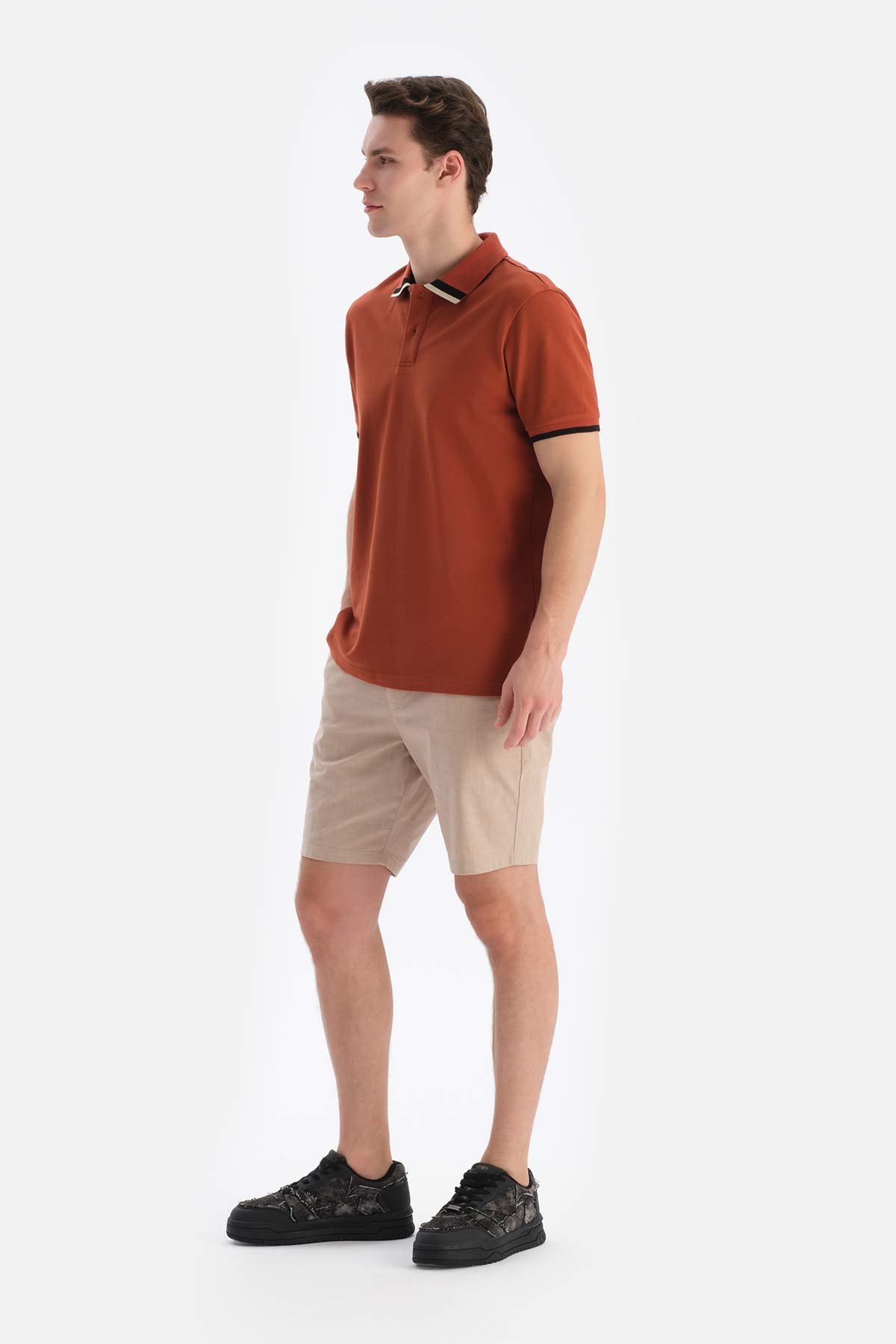 Kahverengi Polo Yaka Pike Tişört