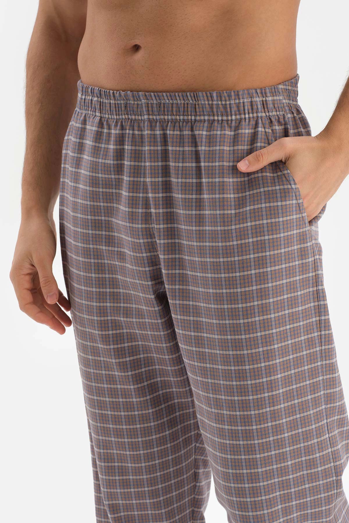 Gri Ekoseli Dokuma Pijama Altı