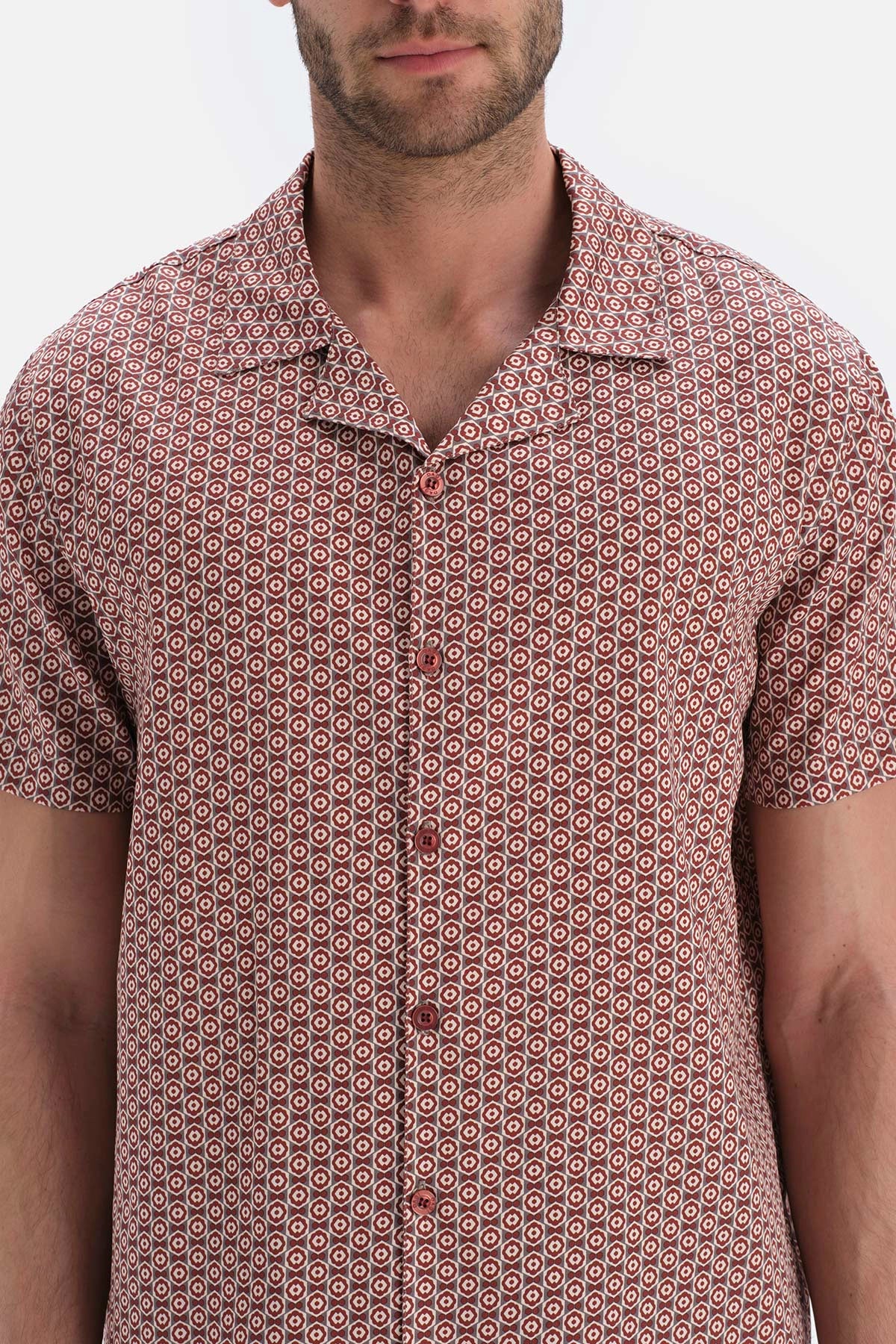 Karışık Karışık Metraj Desenli Gömlek Yaka Dokuma Pijama Takımı