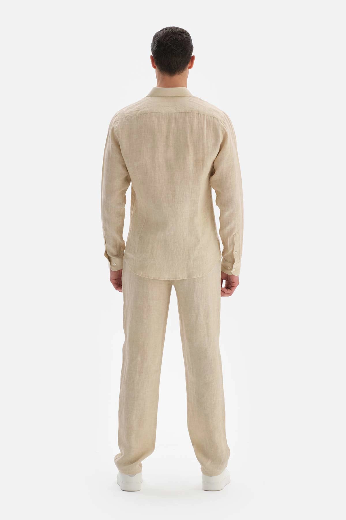 Bej Keten Pantolon