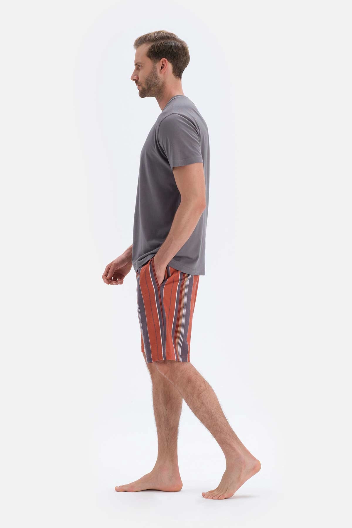Füme Kısa Kollu Şort Pijama Takımı