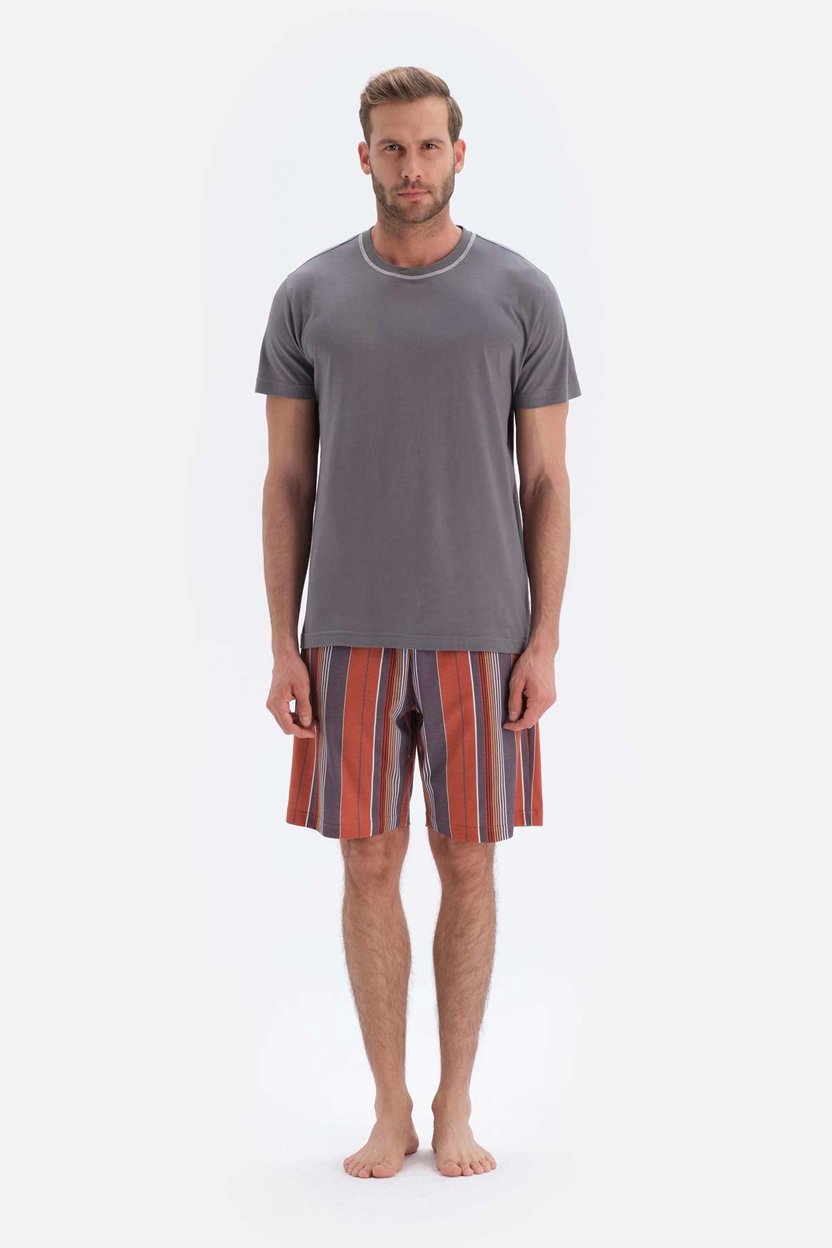 Füme Kısa Kollu Şort Pijama Takımı