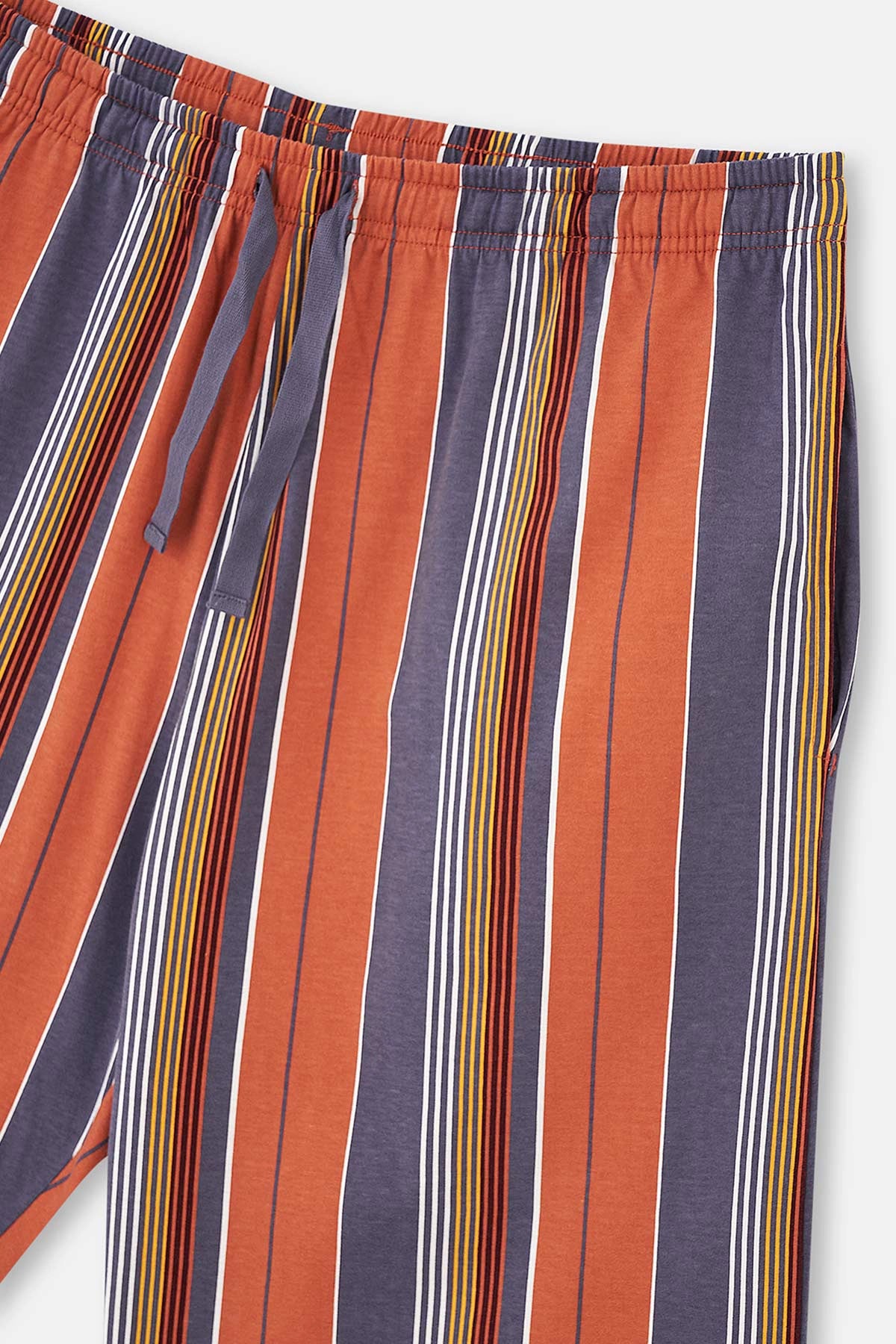 Füme Kısa Kollu Şortlu Örme Pijama Takımı