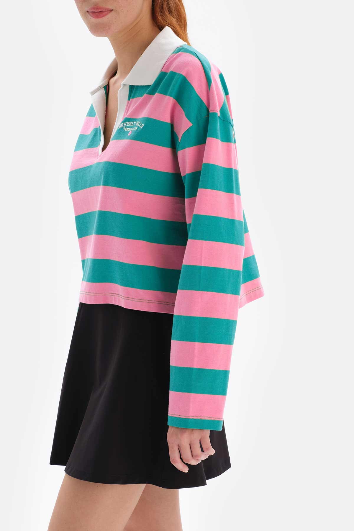 Pembe Dagi Active Çizgili Sweatshirt