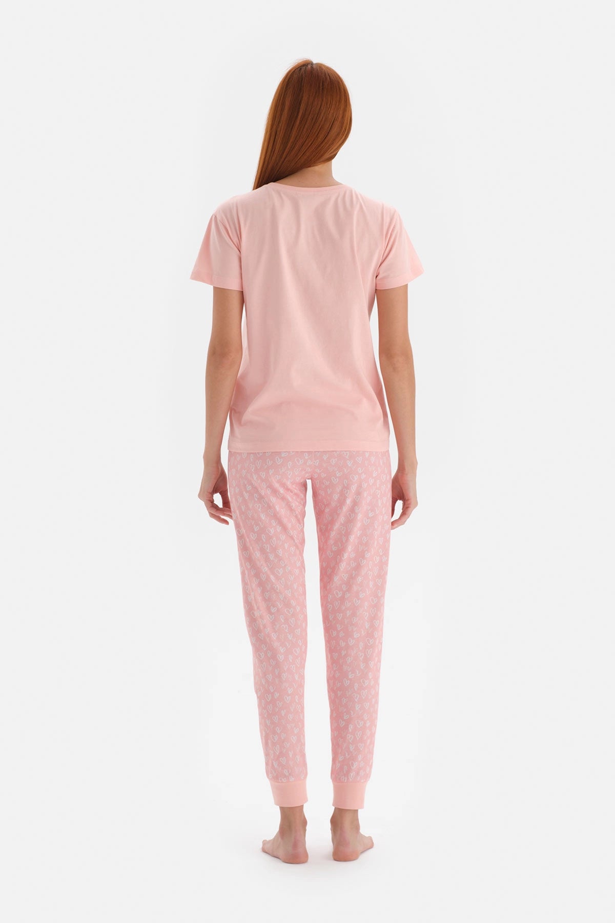 Somon Kısa Kollu Jogger Paça Pamuklu Pijama Takımı