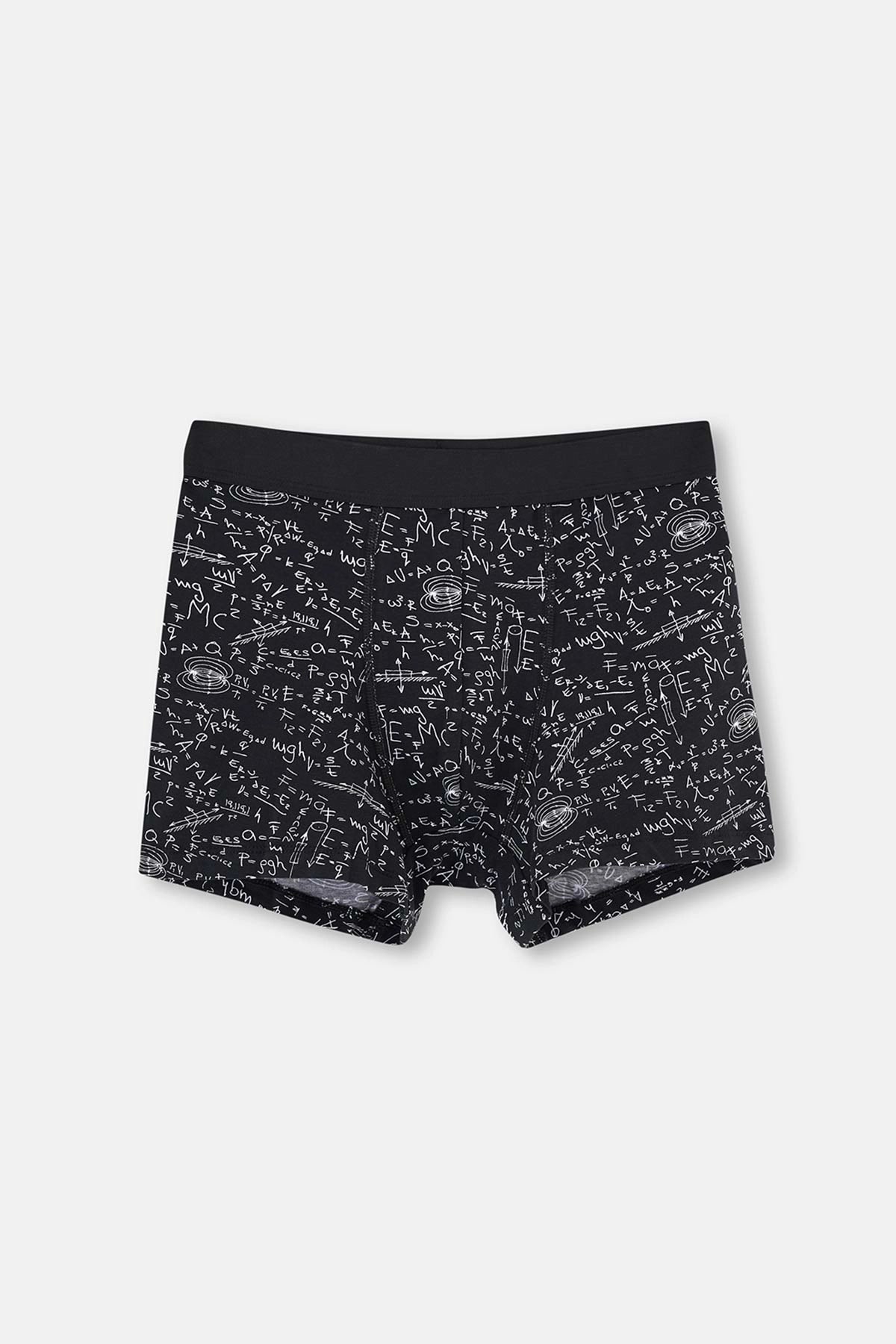 Siyah Tekli Pamuklu Boxer