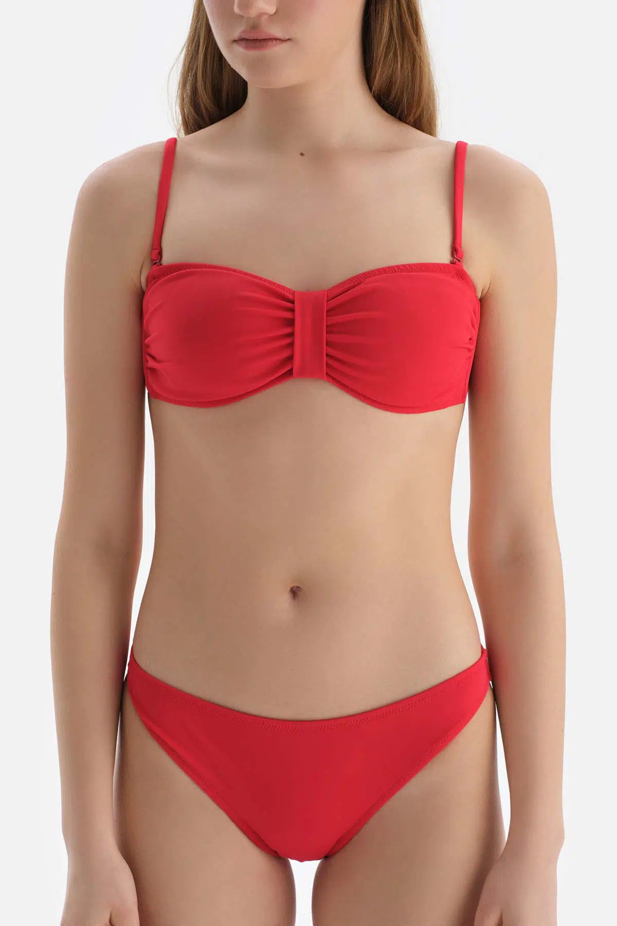 Kırmızı Straplez Bikini Üstü