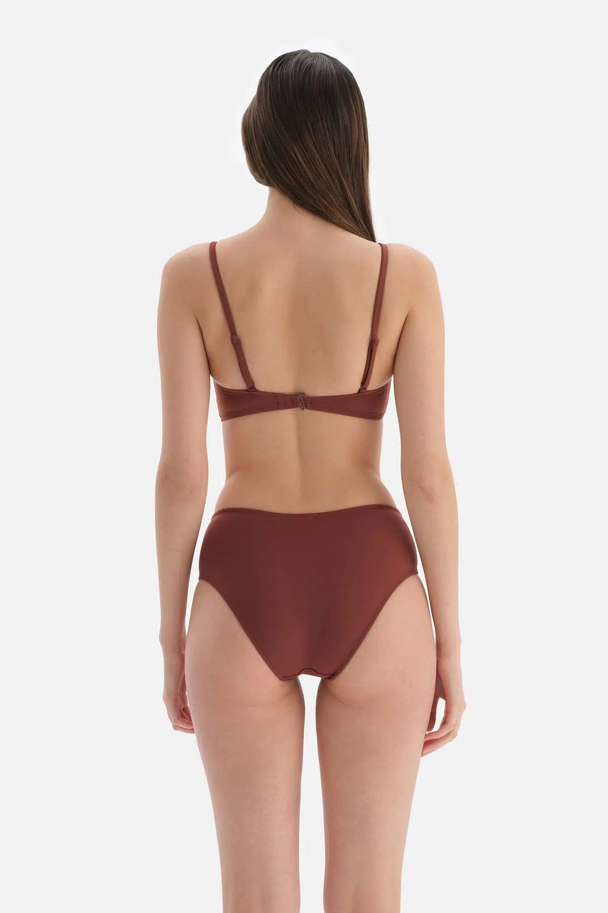 Kahve Straplez Bikini Üstü