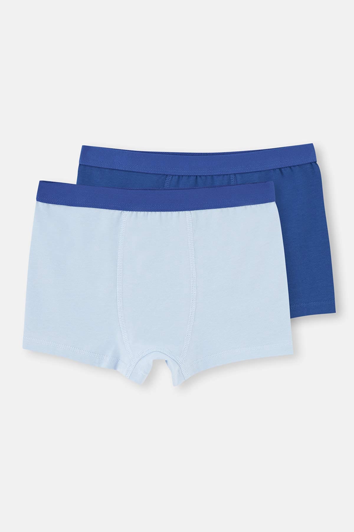 Mavi 2'Li Erkek Çocuk Pamuklu Boxer