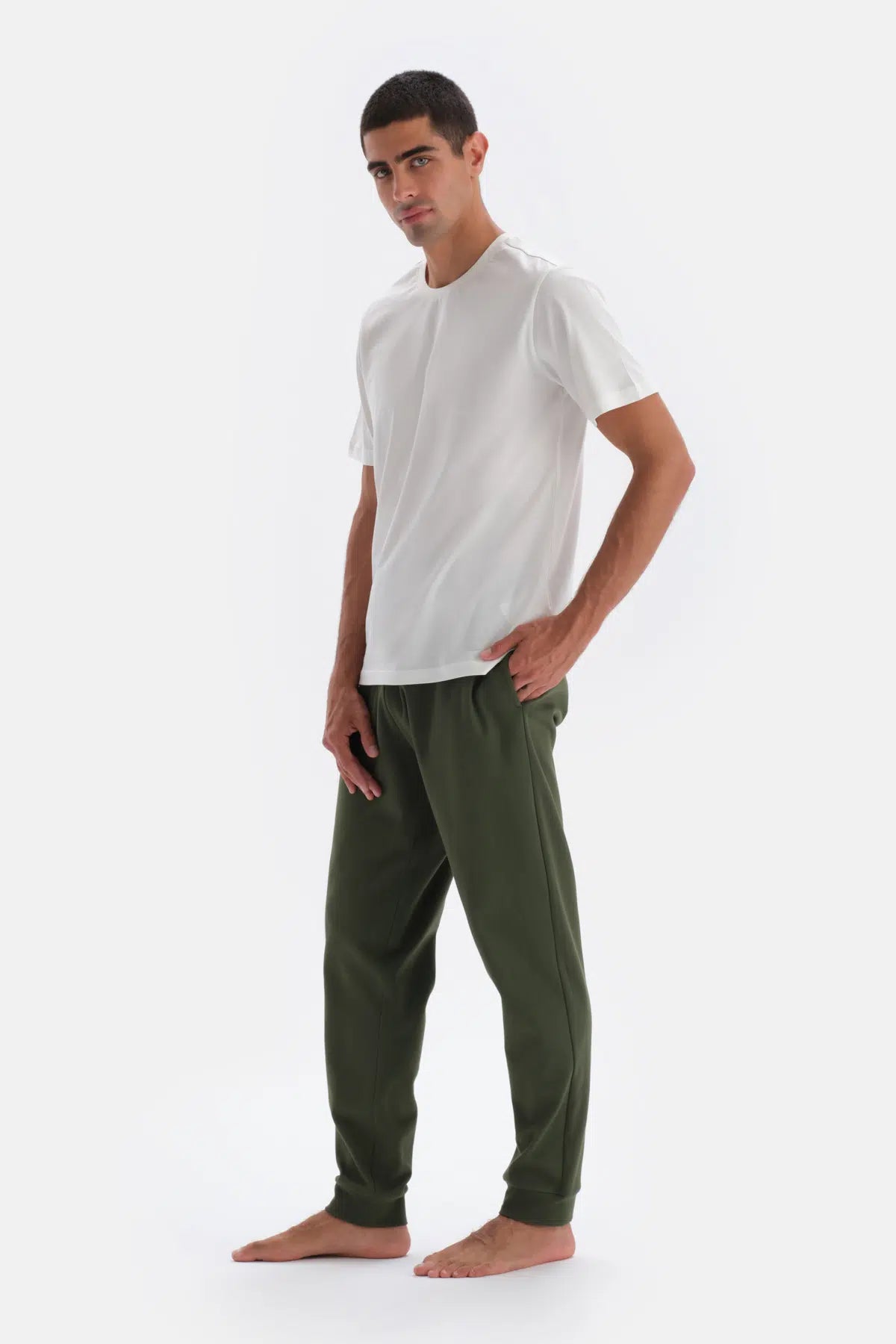Yeşil Jogger Paça Pamuklu Pijama Altı