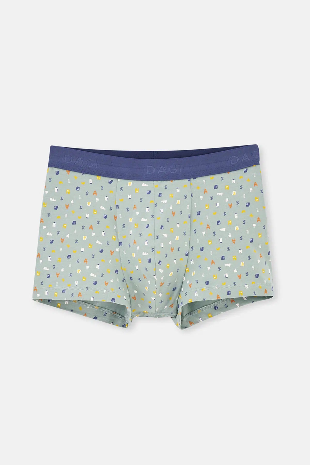 Amber-Gri Mavi Amber- 3'lü Desenli Pamuk Boxer