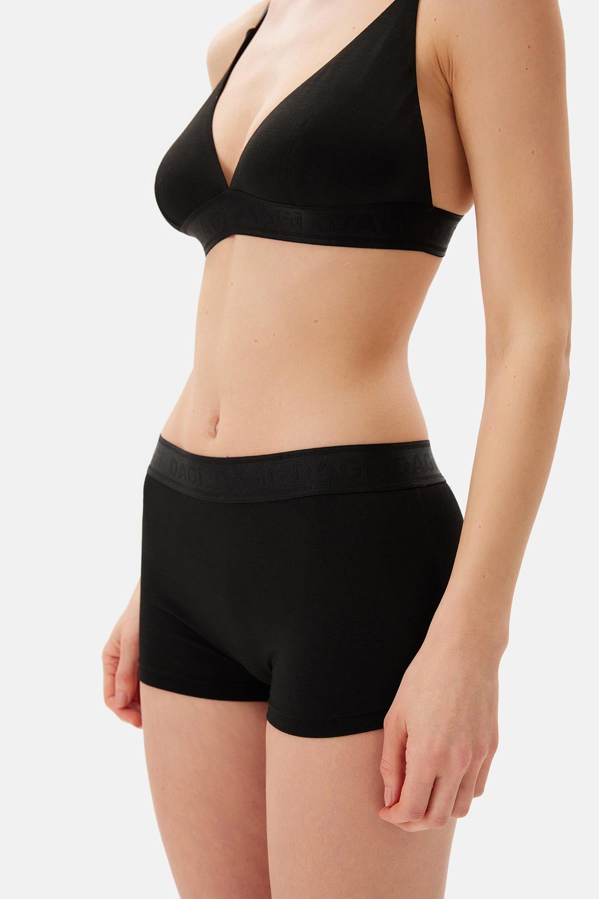 Siyah Kadın Basıc Modal Boxer