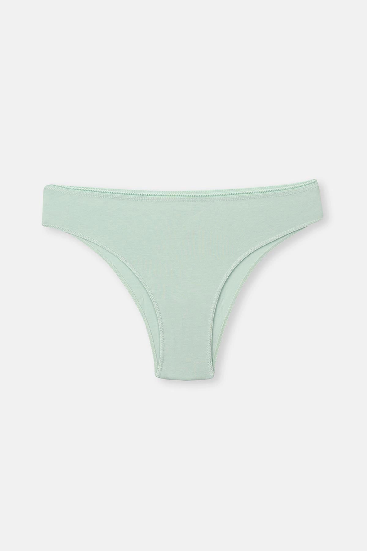 Gri-Mint-Mor Kadın 3'lü Düz Brazilian Külot