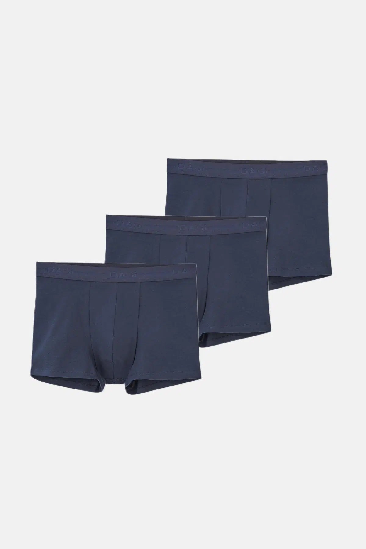 Lacivert 3'lü Düz Pamuk Boxer