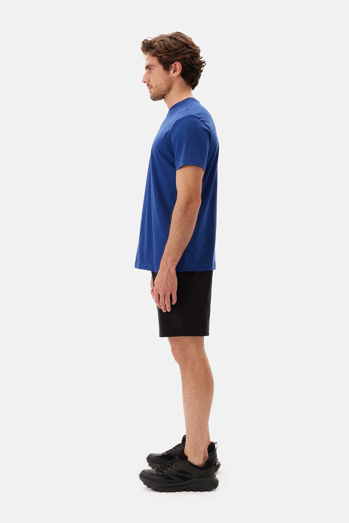 Lacivert Bisiklet Yaka Kısa Kollu Supima Tişört