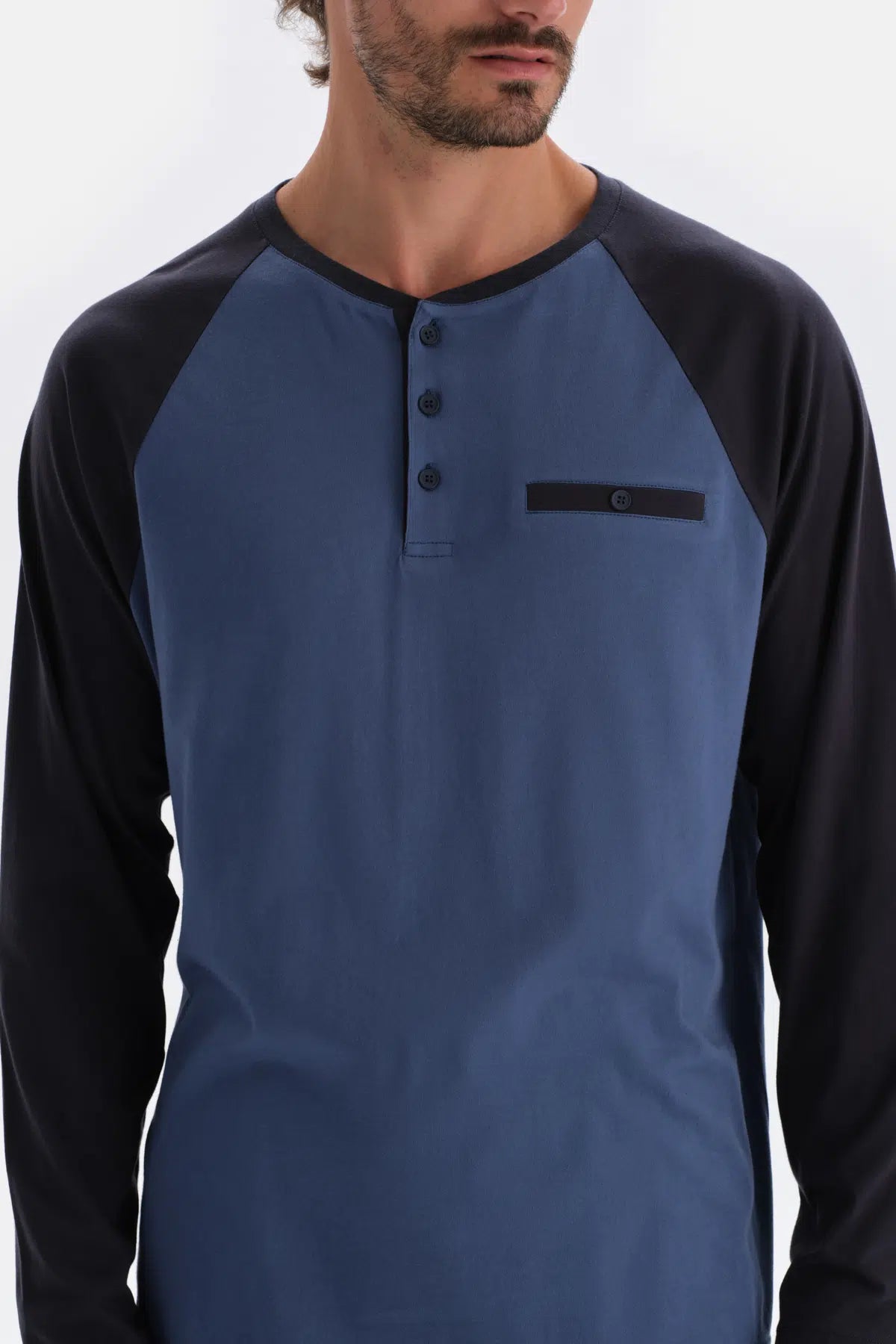 Indigo Yarım Patlı Reglan Kol Penye Modal Pijama Takımı