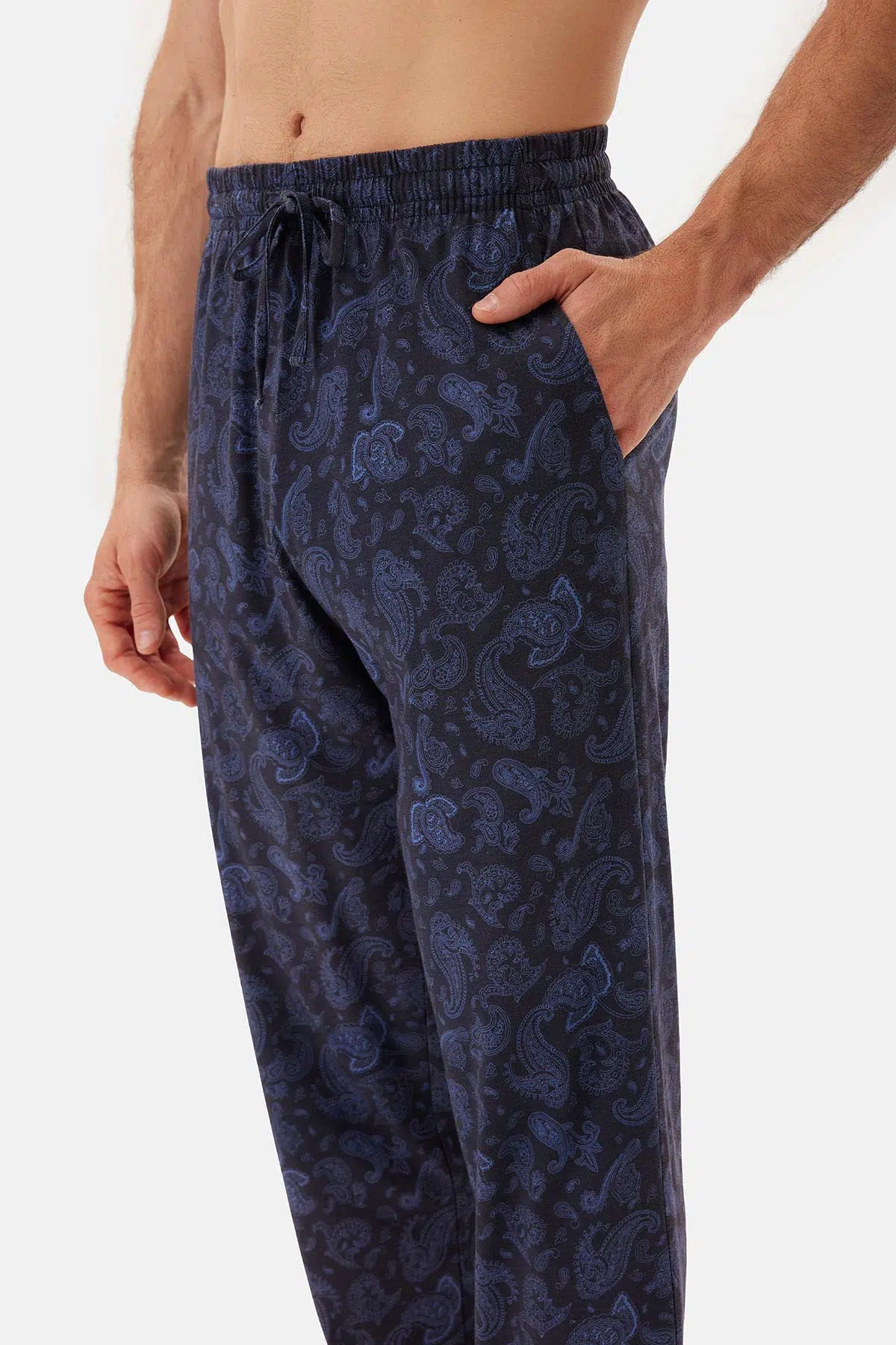 Indigo Yarım Patlı Tişört Pantolon Pijama Takımı