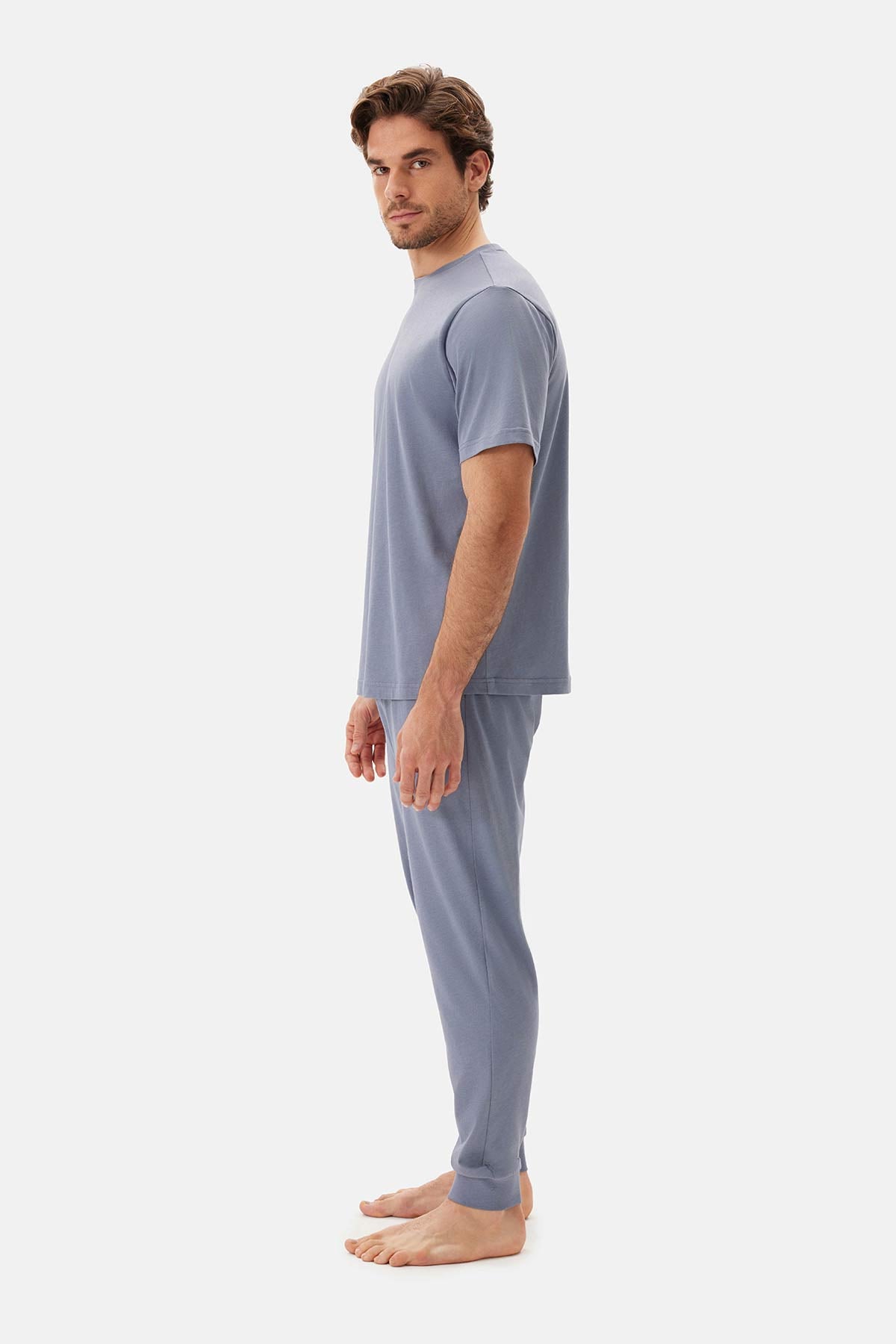 Mavi Bisiklet Yaka Jogger Paça Celliant Pijama Takımı