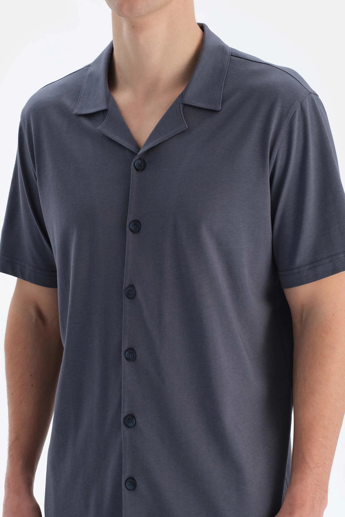 Indigo Cepli Gömlek Şort Modal Pijama Takımı