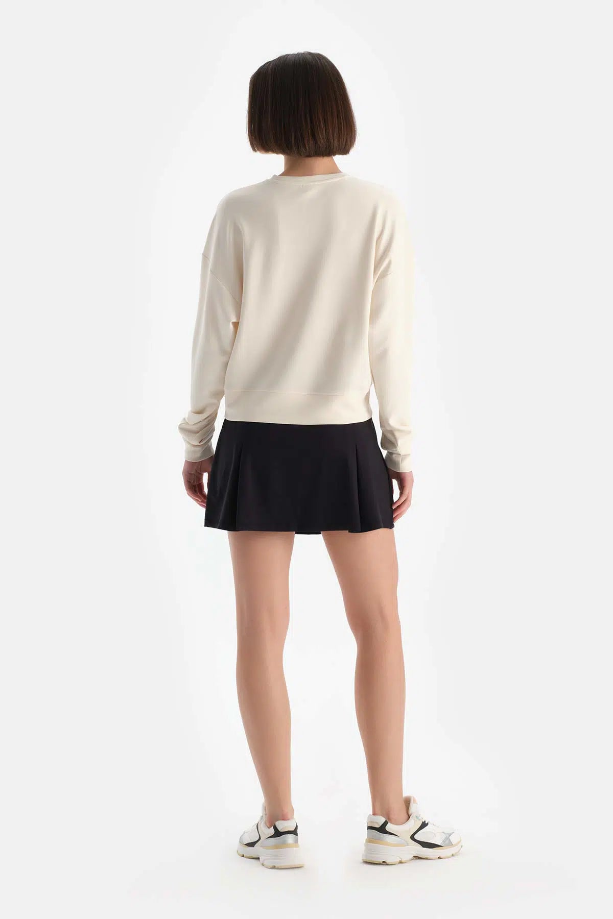 Ekru Dagi Active Kadın Modal Biye Detaylı Sweatshırt