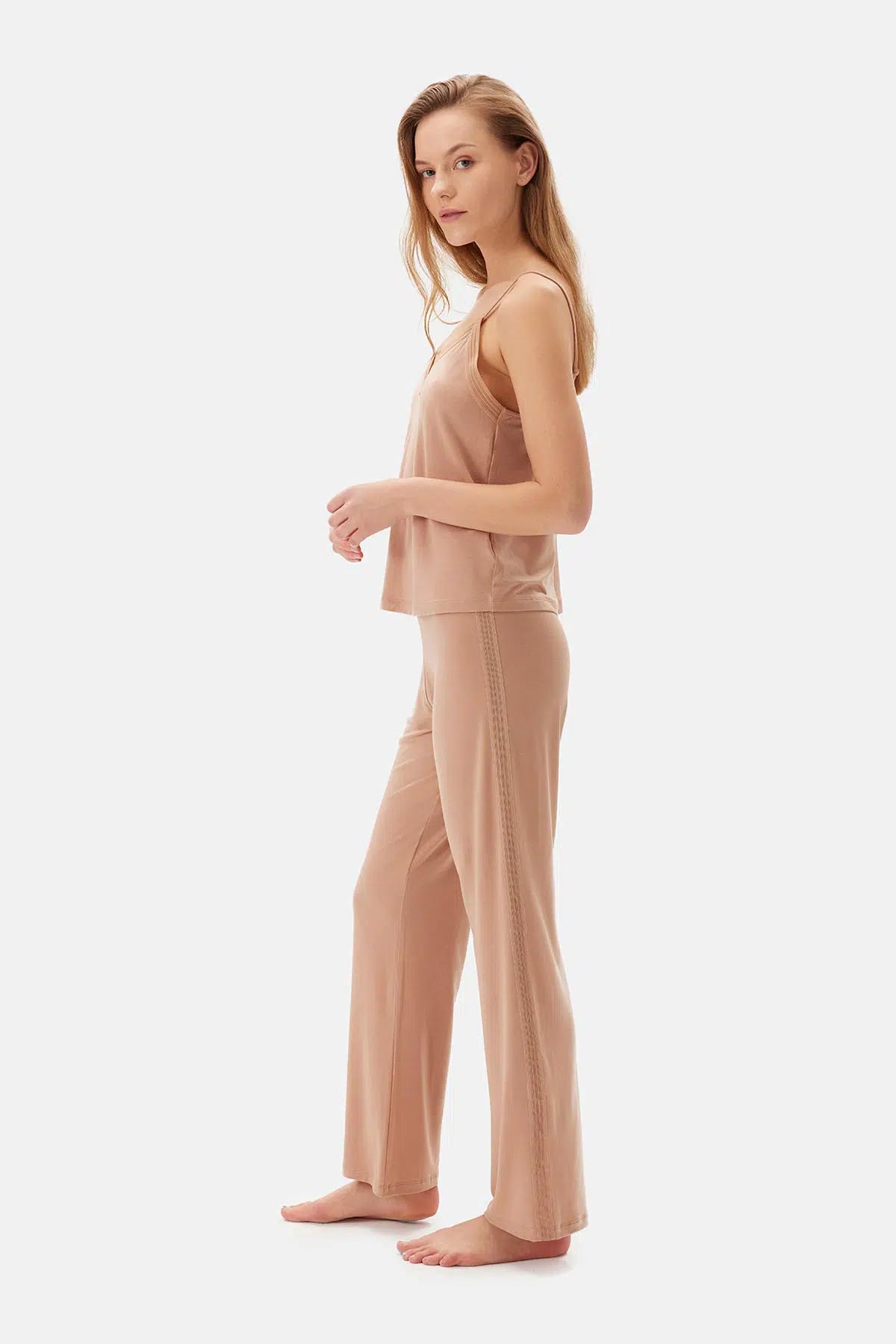 Açık Kahve Basic Pantolon Pijama Altı