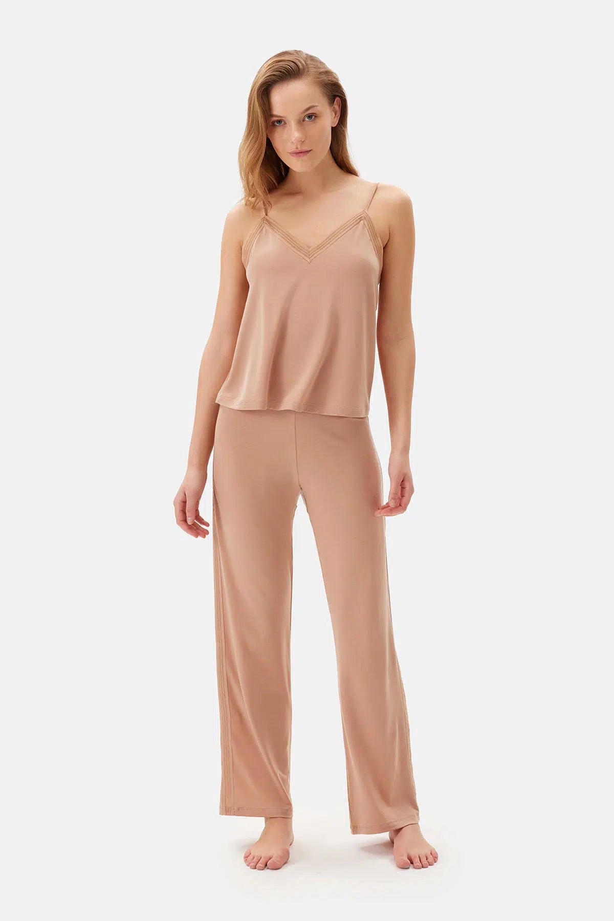 Açık Kahve Basic Pantolon Pijama Altı
