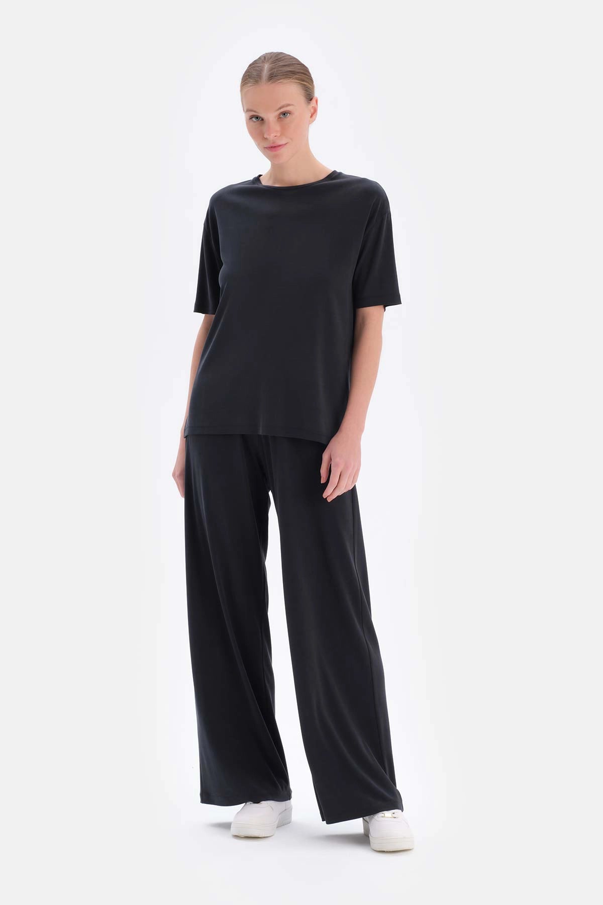 Siyah Cepli Cupro Pantolon