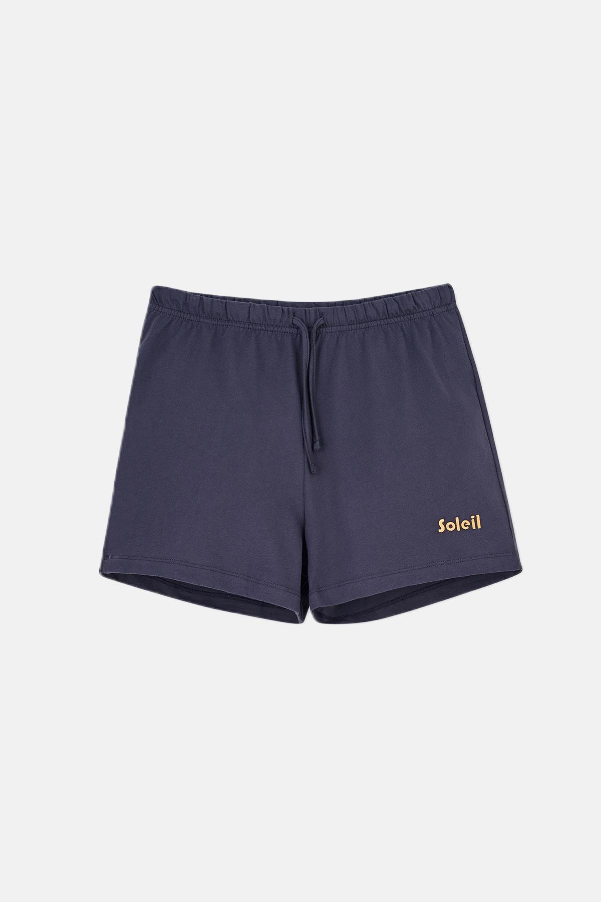 Gri Melanj-Lacivert Baskı Detaylı 2'li Şort Pijama Altı