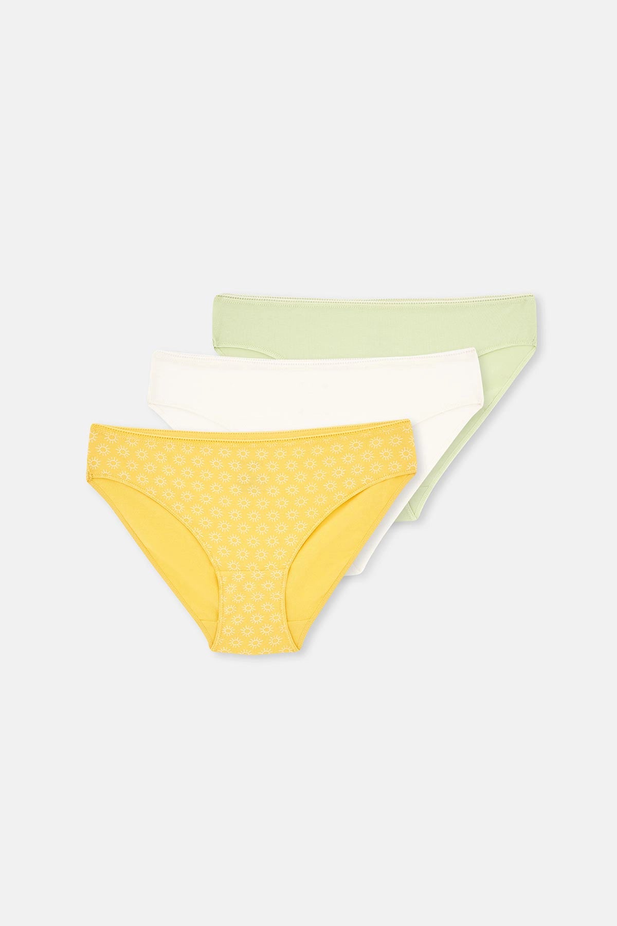Multicolor Kadın 3'lü Güneş Desenli Brief Külot