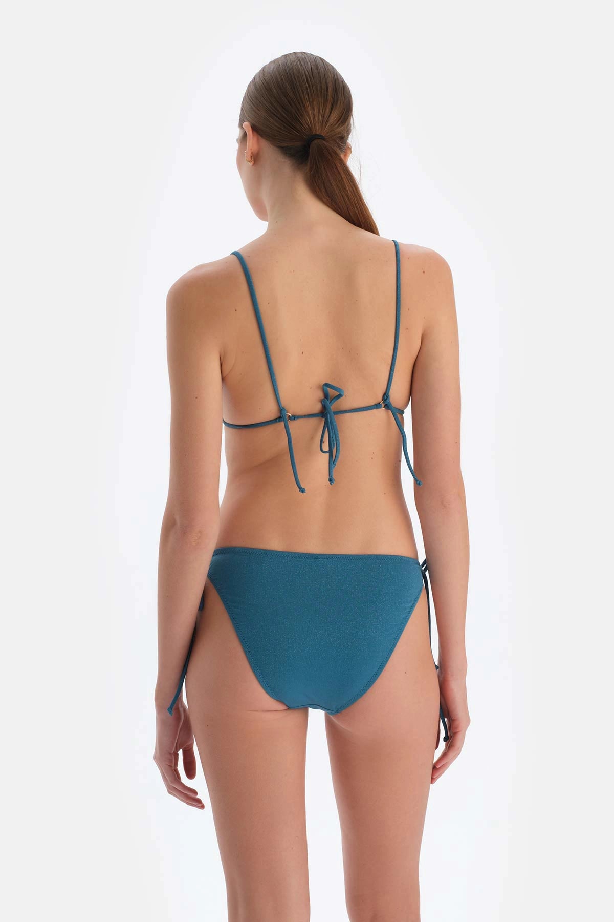 Petrol Mavi Düşük Bel Spagetti Bikini Altı