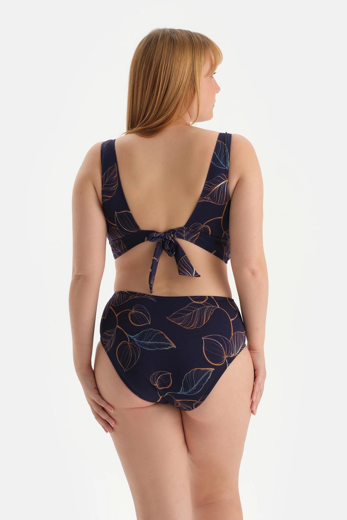 Lacivert Korseli Toparlayıcı Bikini Üst
