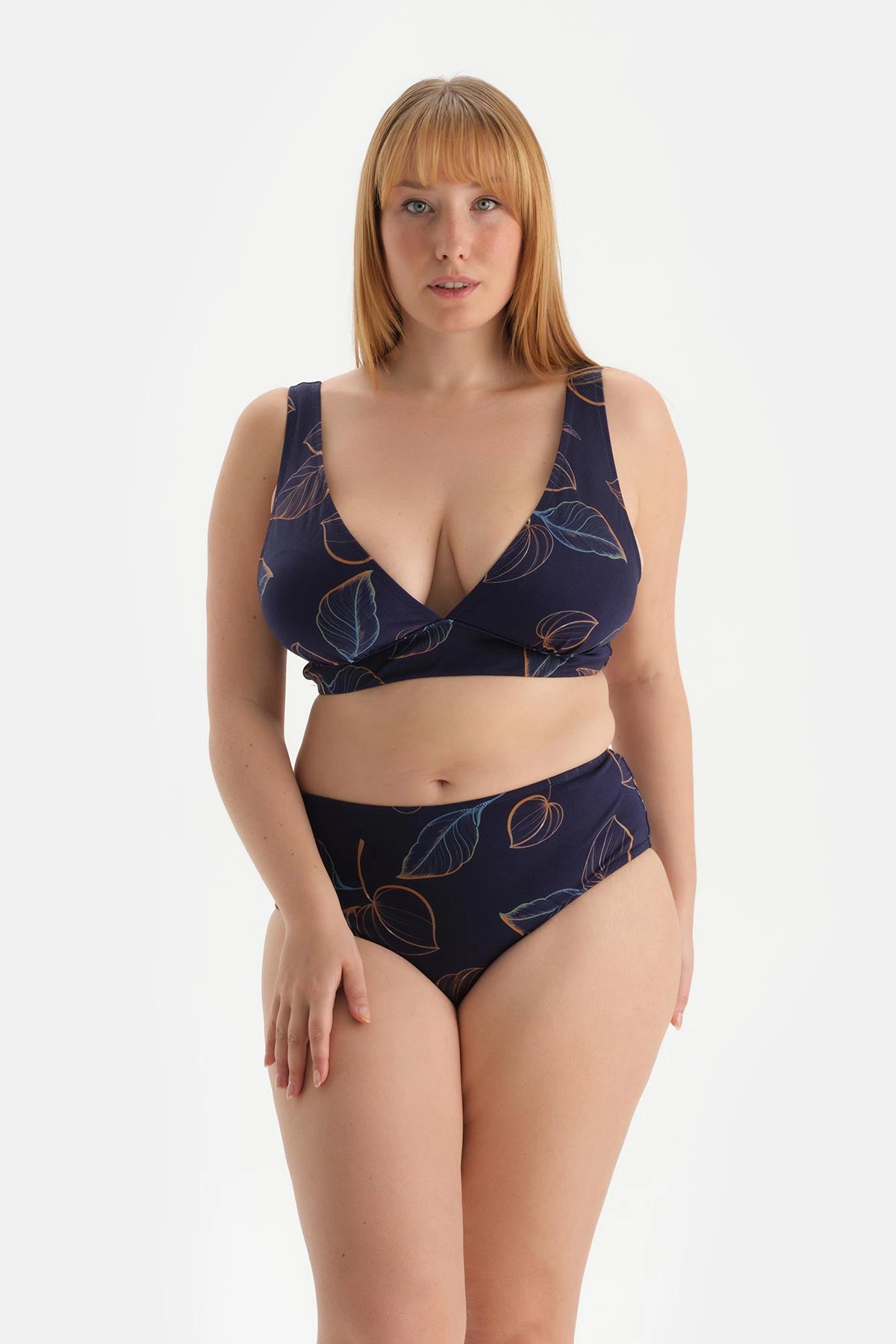 Lacivert Korseli Toparlayıcı Bikini Üst