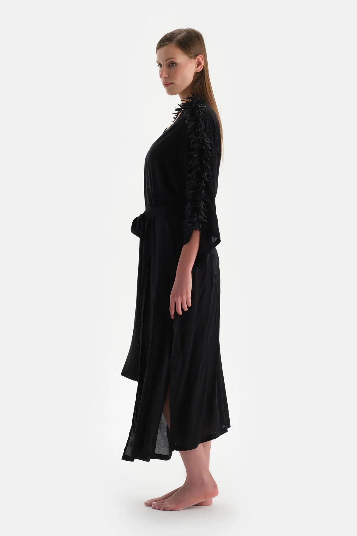 Siyah Uzun Kimono