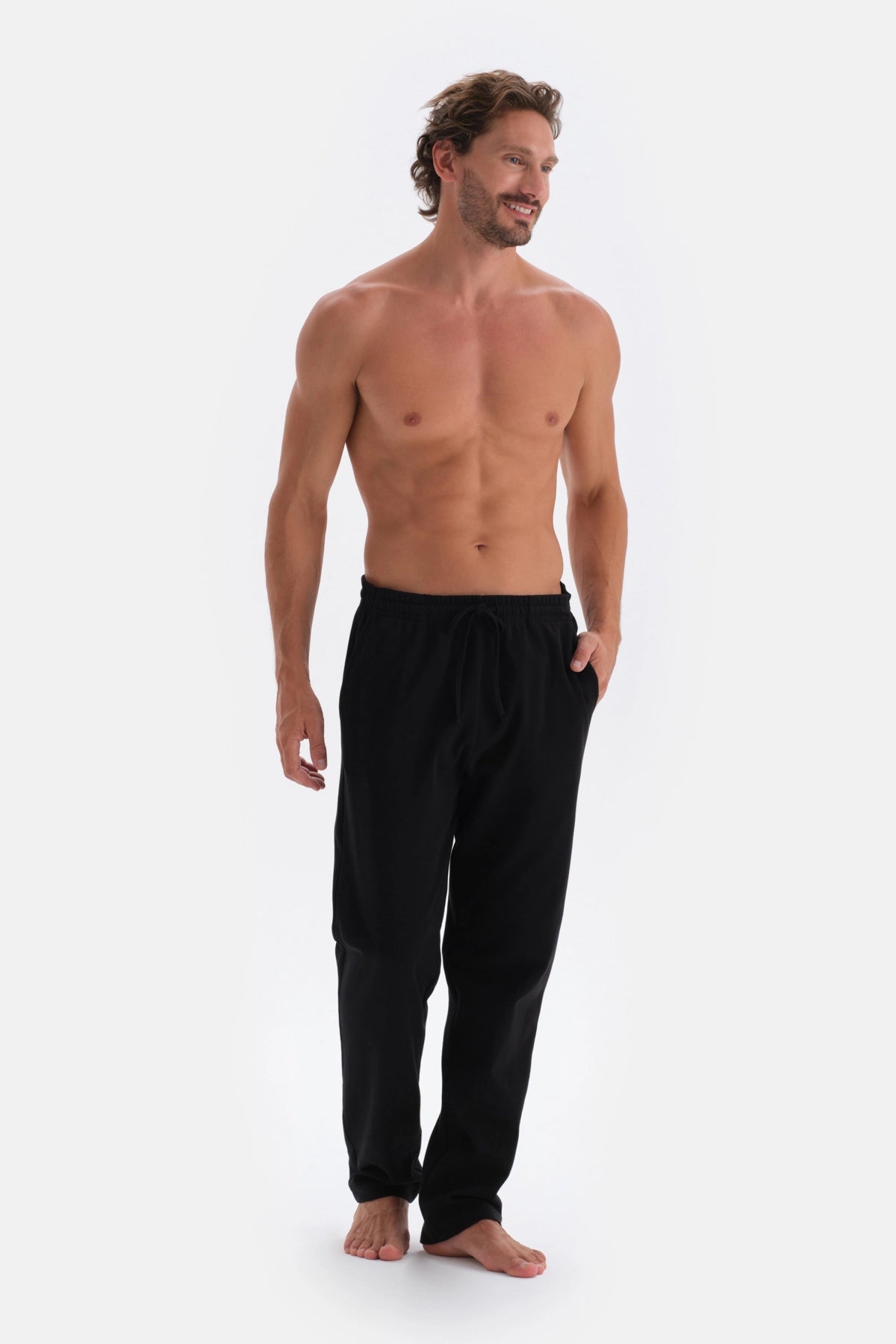 Bordo V Yaka Uzun Kollu Örme Pijama Takımı
