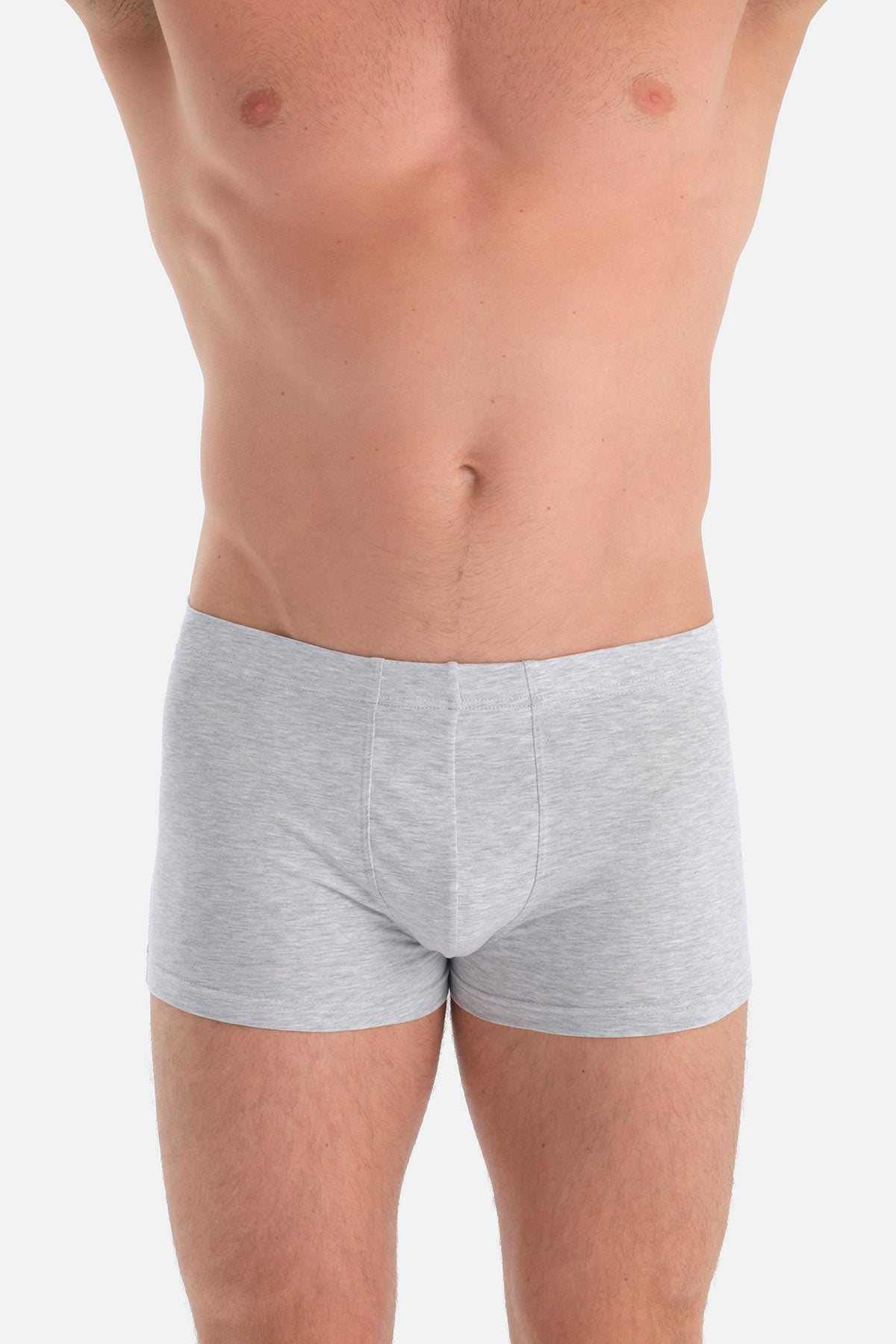 Beyaz-Gri 2'li Kumaş Kaplama Basic Boxer