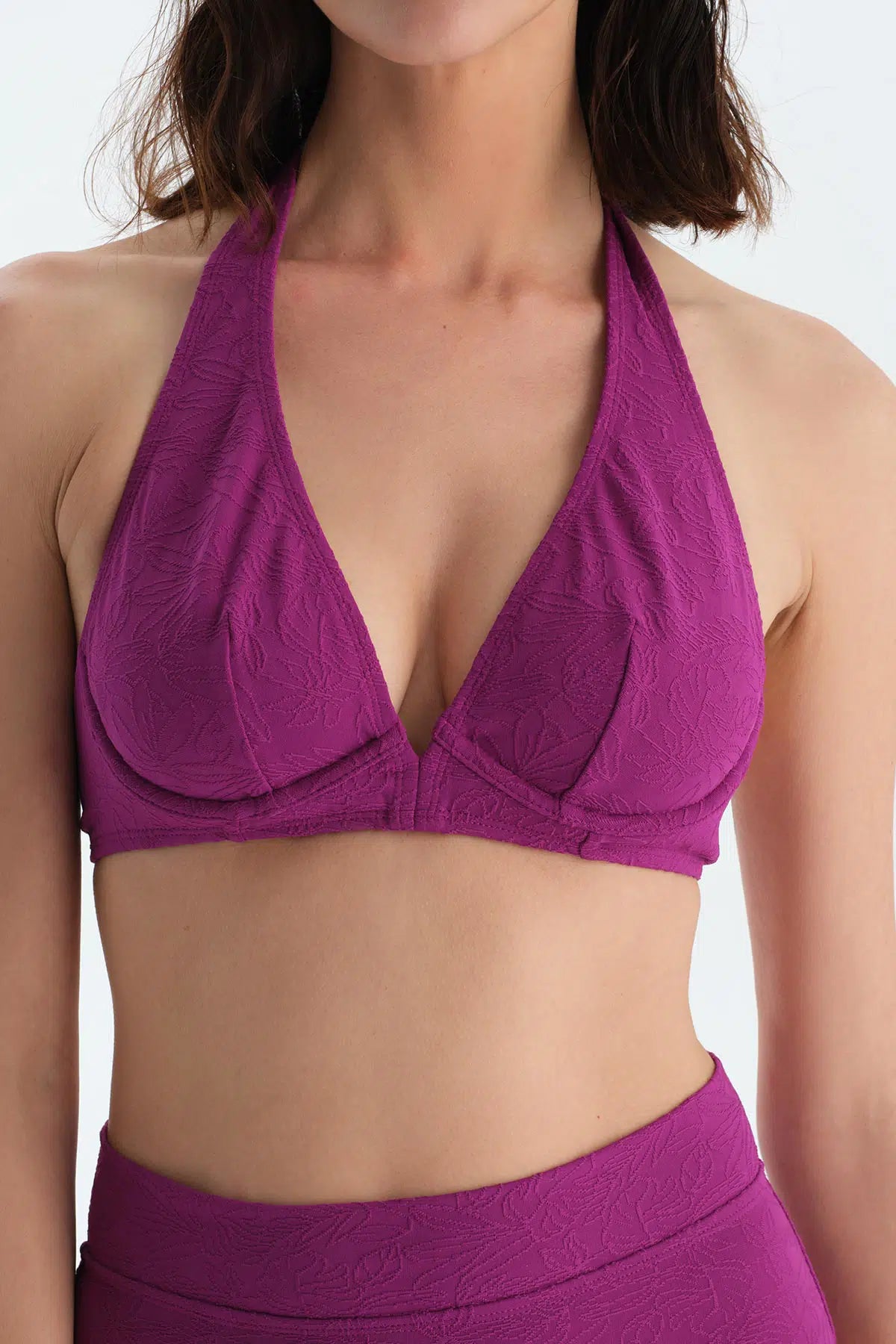 Mor Balenli Bikini Üst