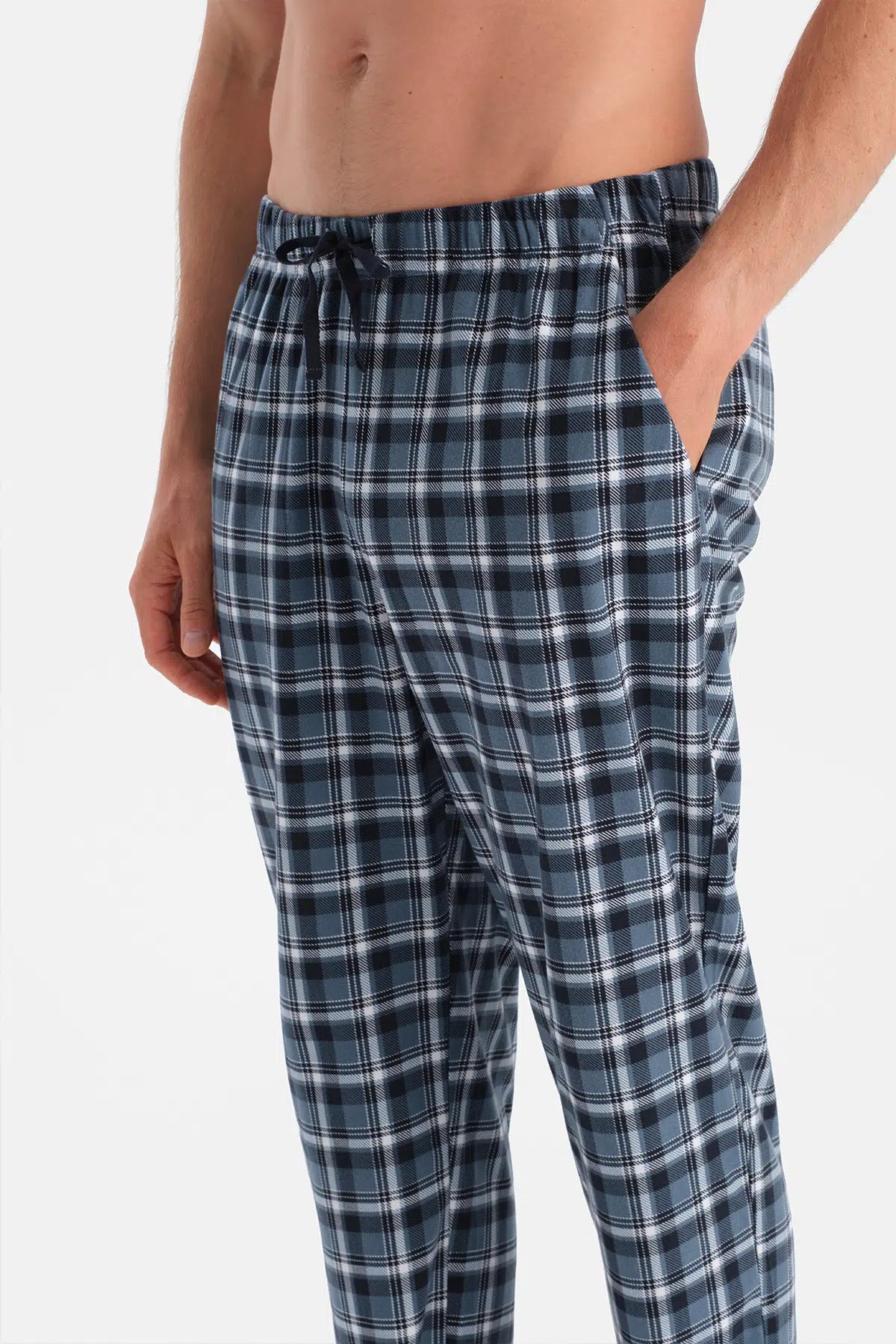 Antrasit Melanj Dikiş Detaylı Waffle Tişört Pantolon Pijama Takımı